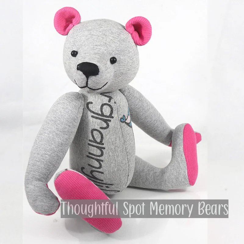 special order for Sarah - medium standard bear made using a favorite t-shirt © 2026