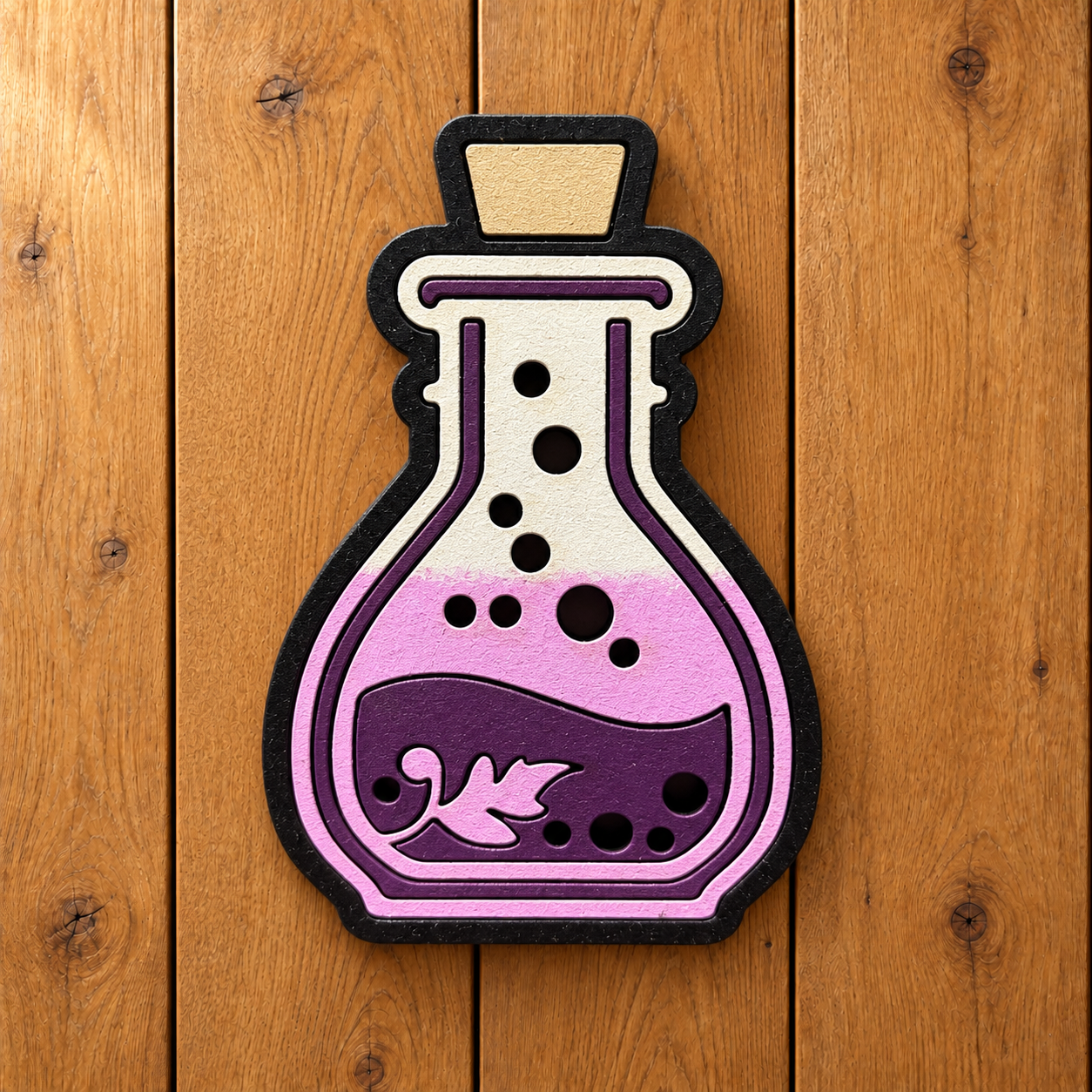 Purple Potion Wooden Magnet