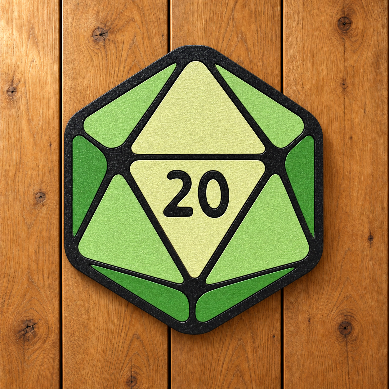 Green D20 Magnet on Oak-3.png