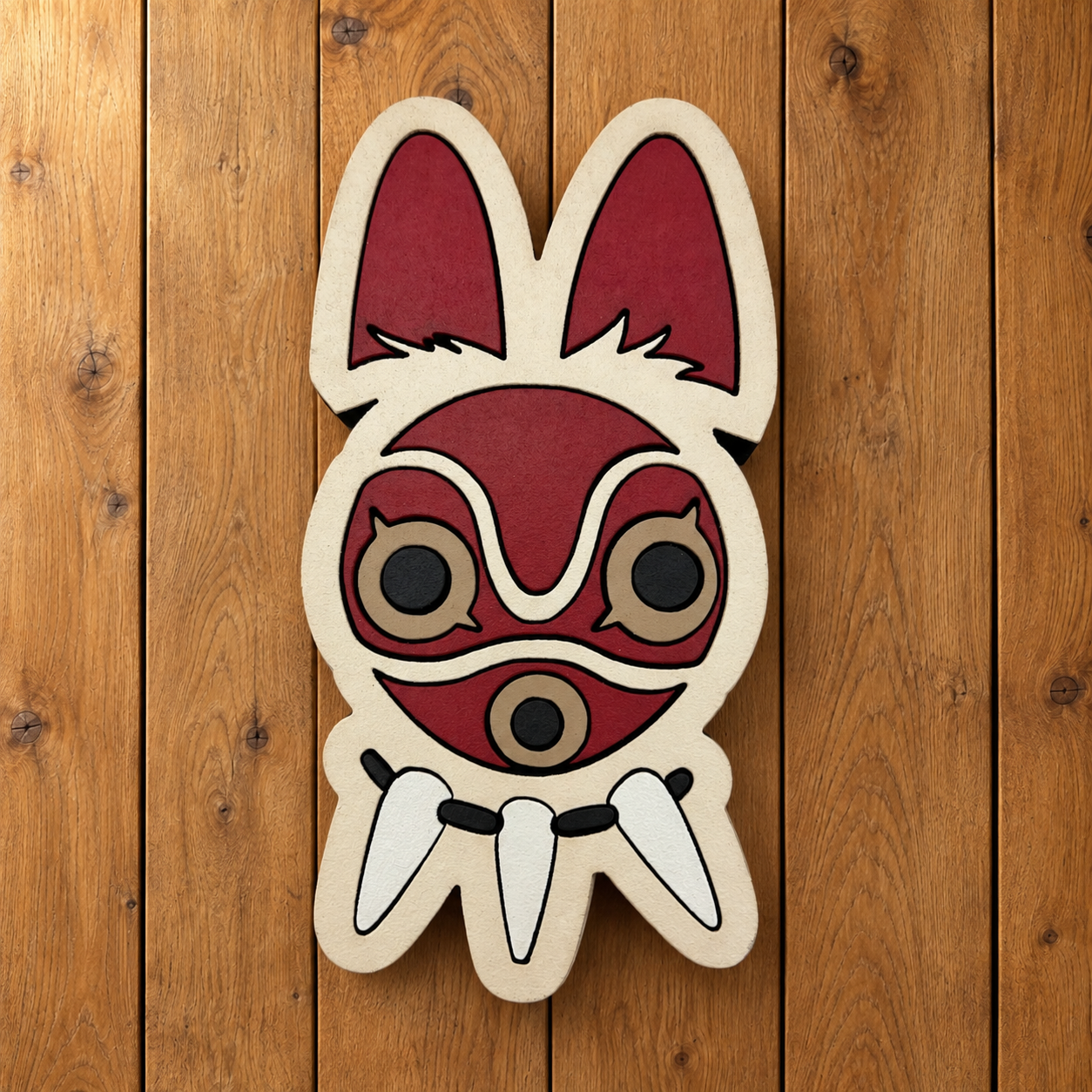 Princess Mononoke Mask Wooden Magnet