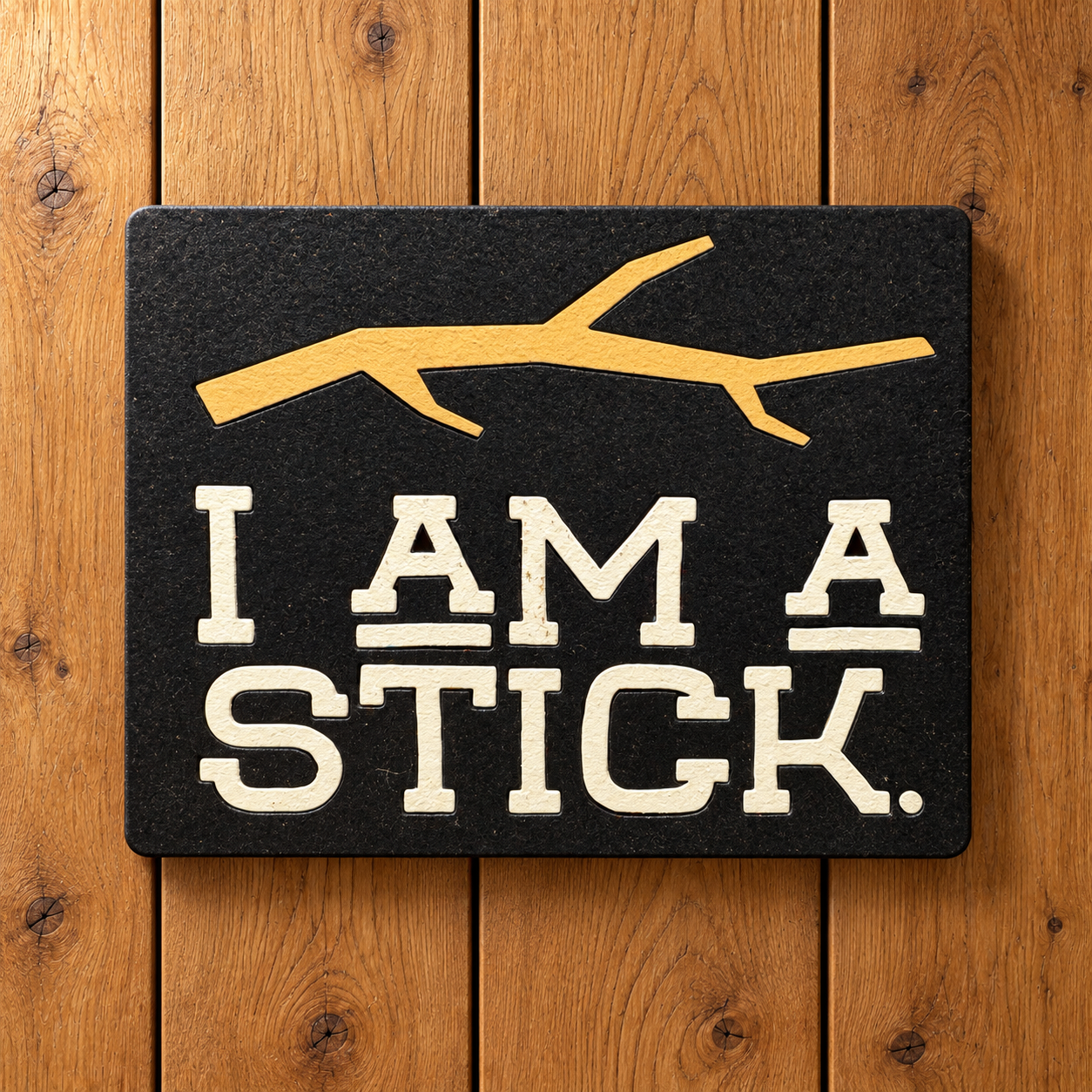 I am a Stick Wooden Magnet