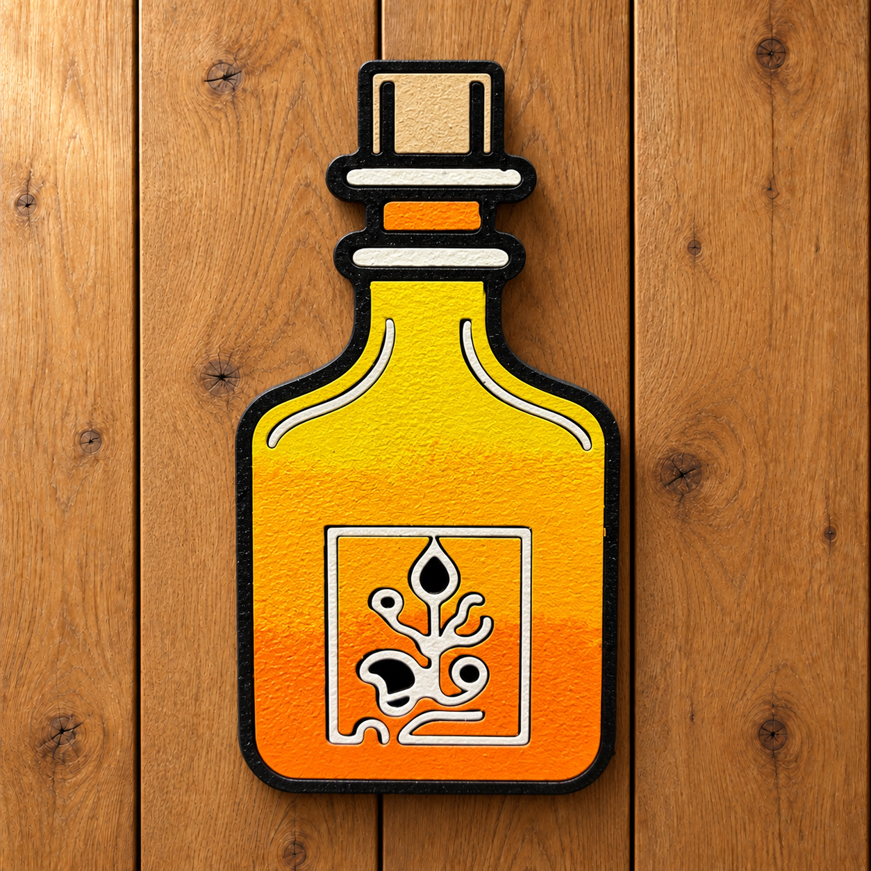 Orange Potion Wooden Magnet