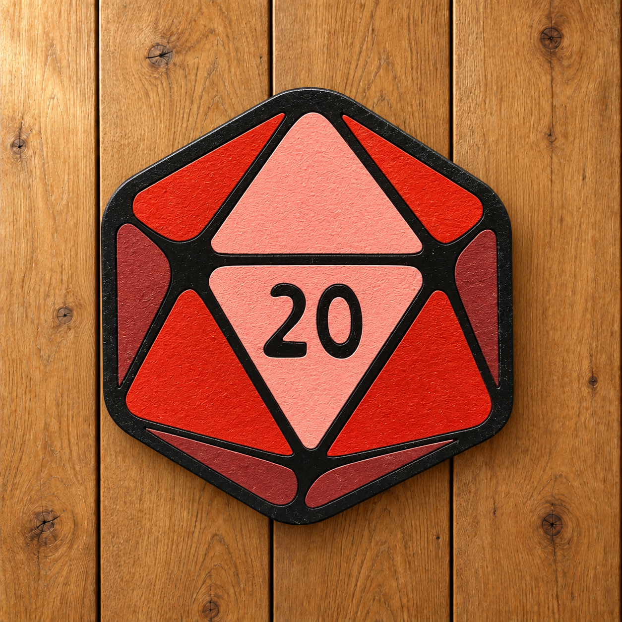Red D20 Magnet on Oak-1.png