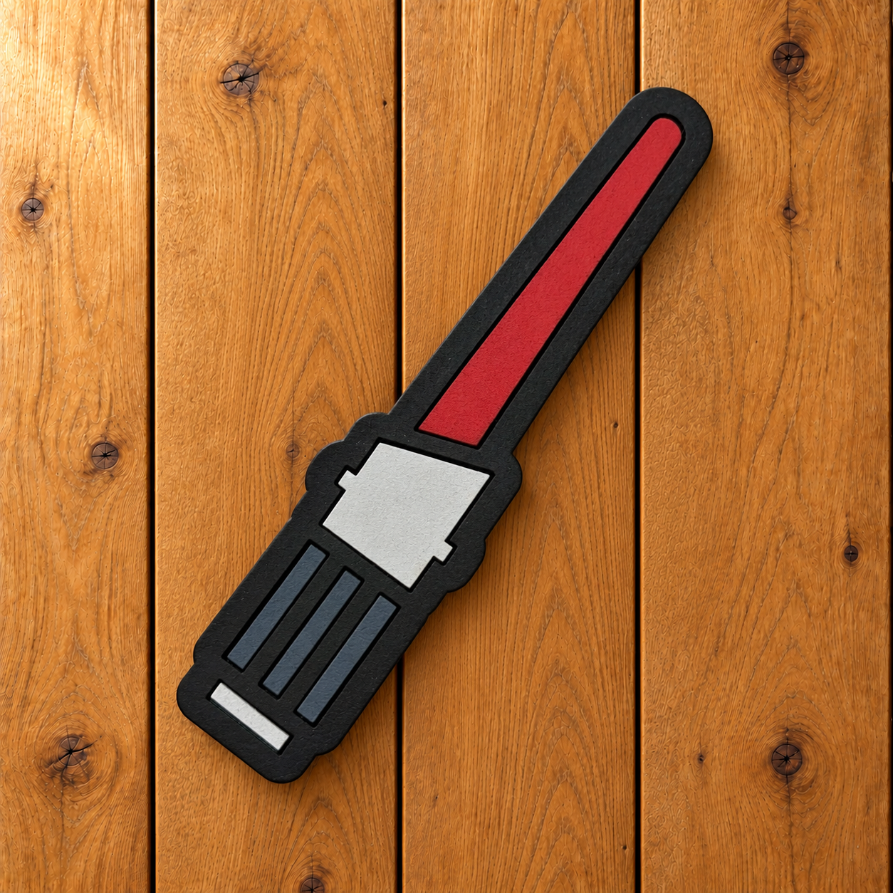 Red Lightsaber Wooden Magnet