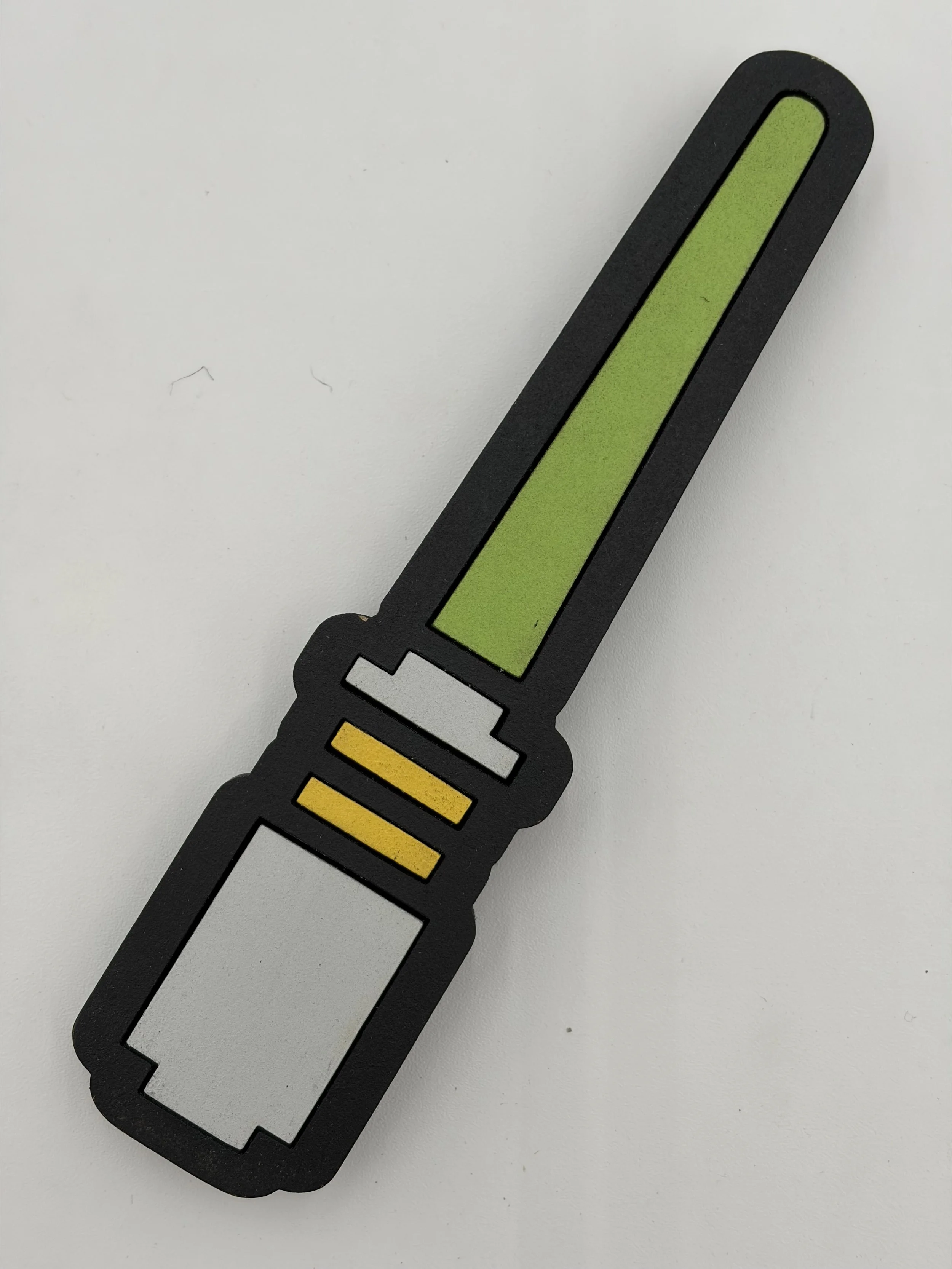 Green Lightsaber Wooden Magnet