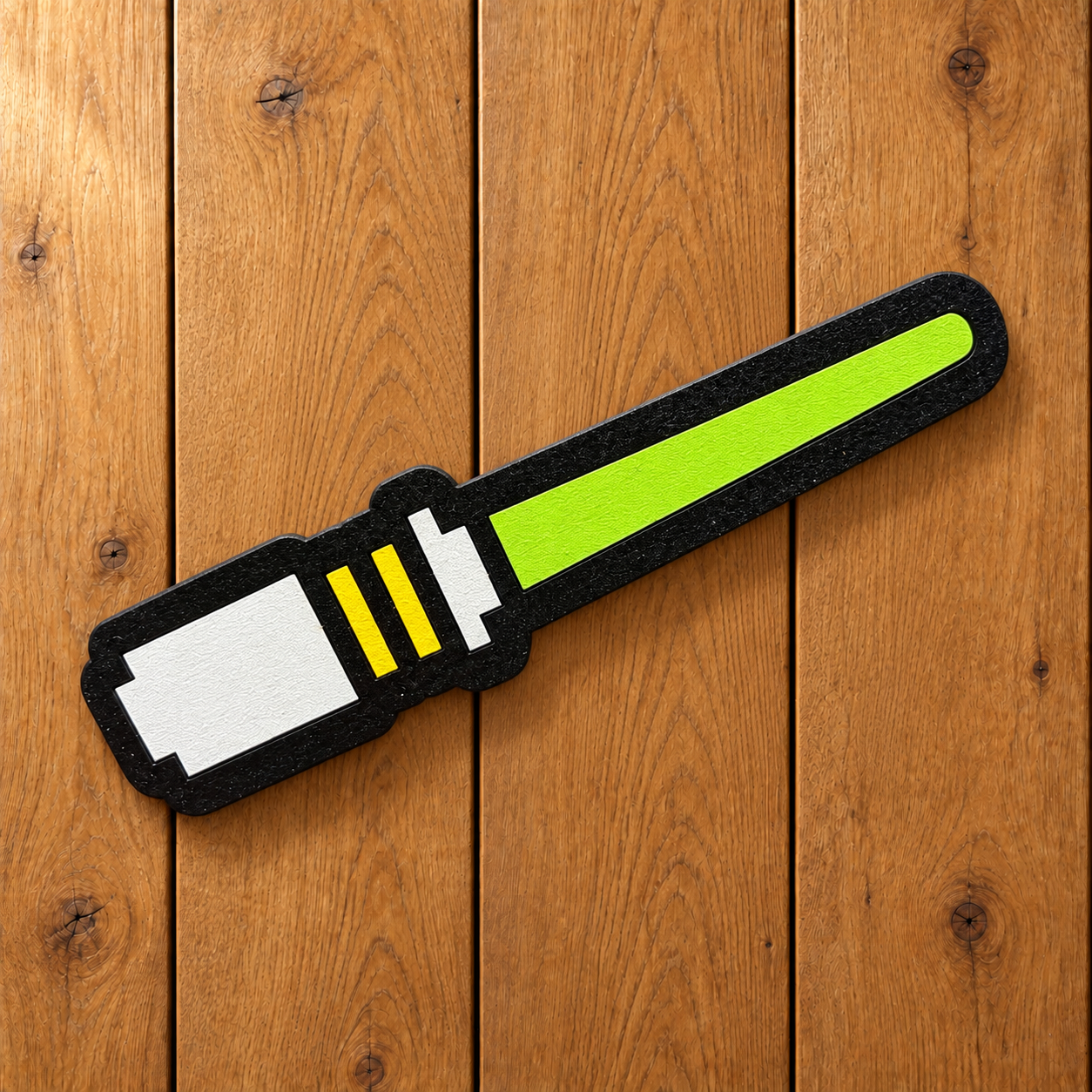 Green Lightsaber Wooden Magnet