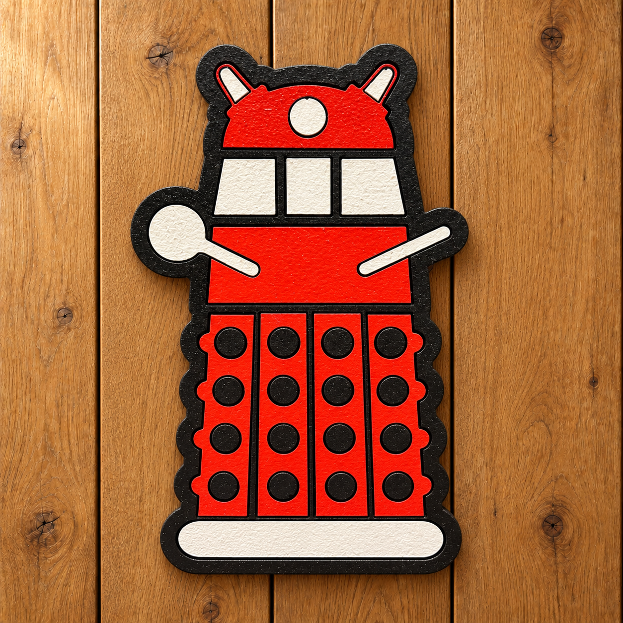 Red Dalek wooden magnet-2.png