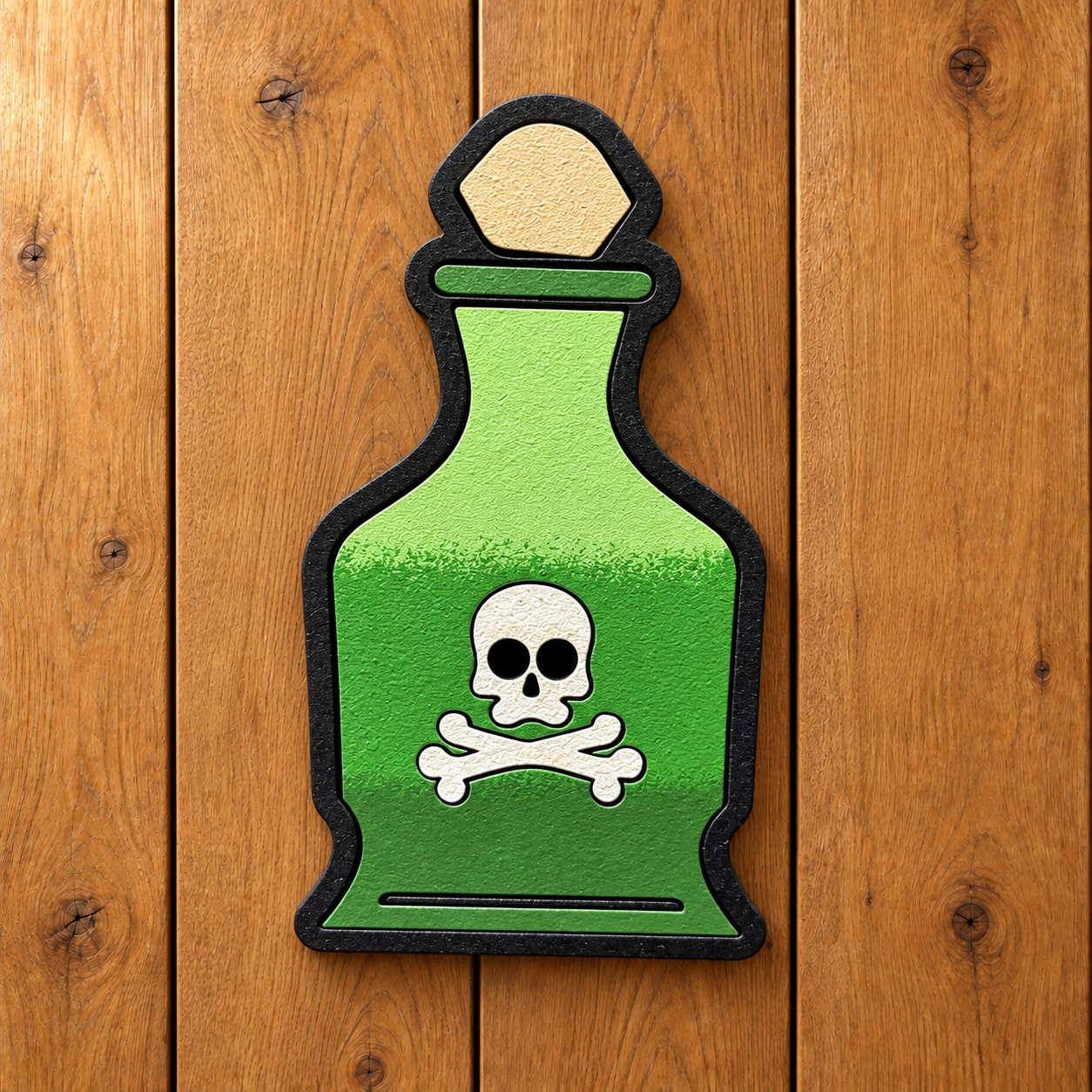 Green Potion Wooden Magnet