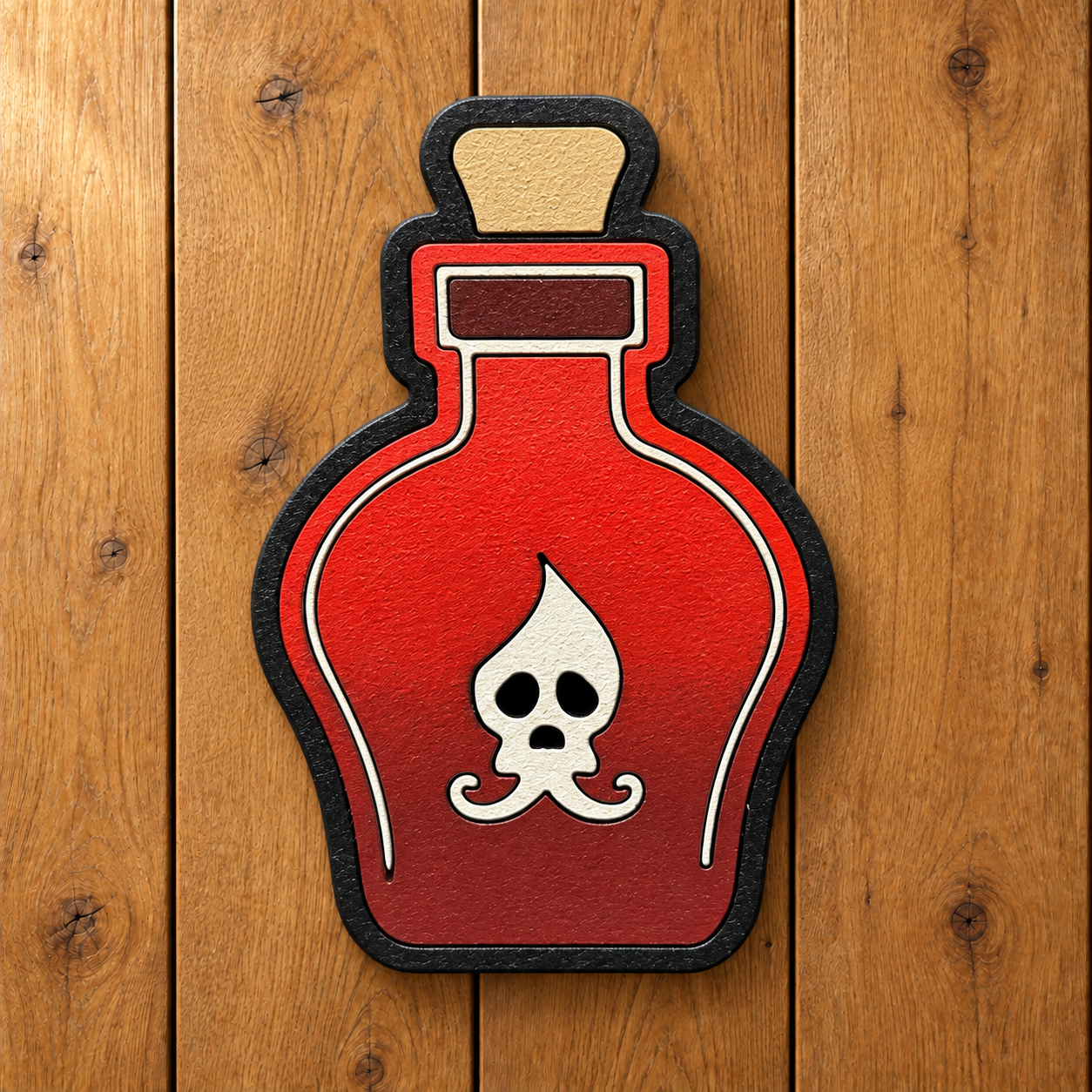 Red Potion Wooden Magnet