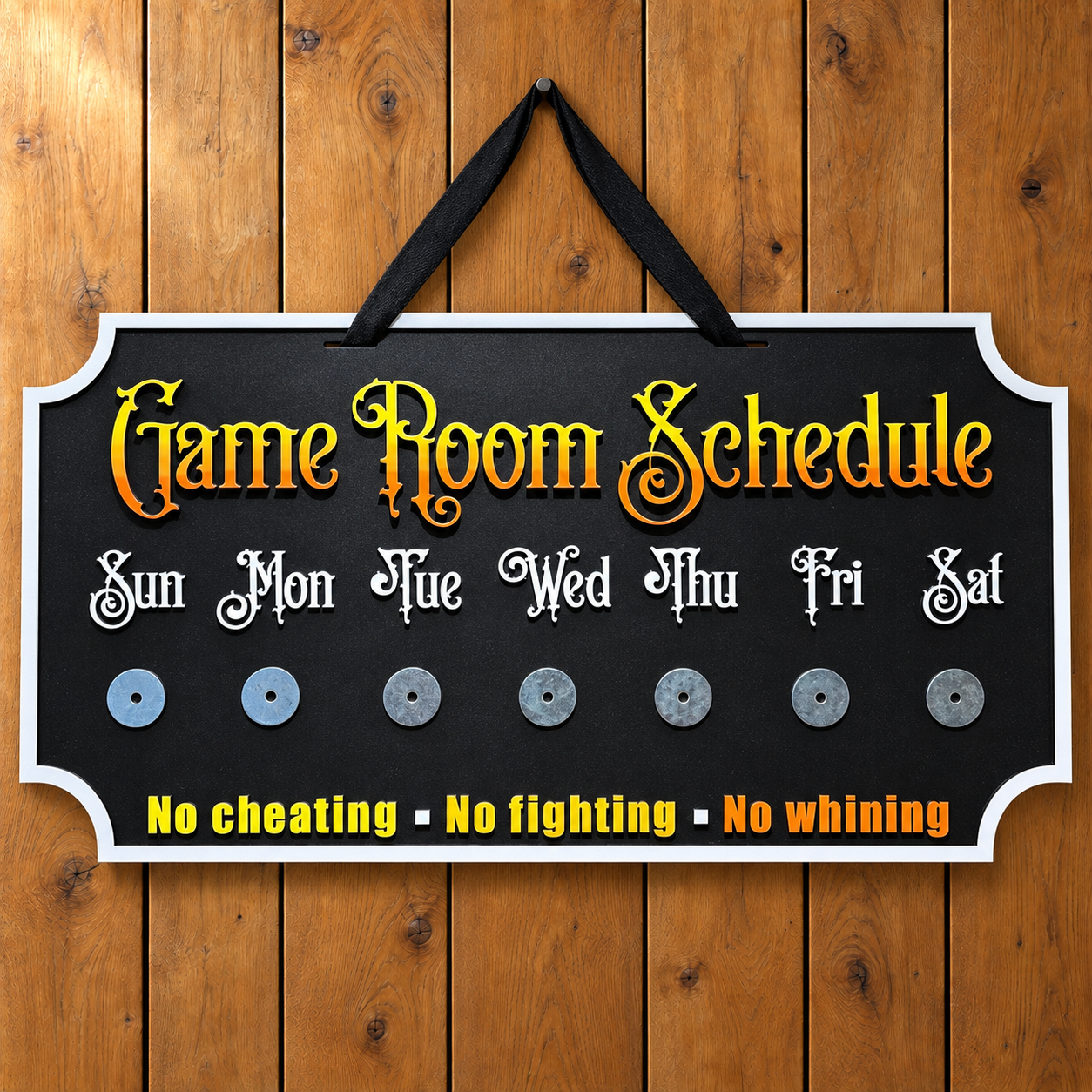 Game Room Schedule with No Magnets