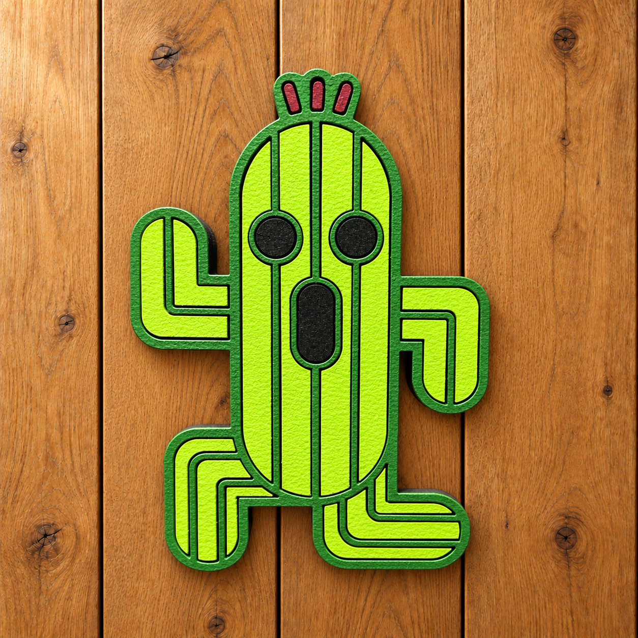 Cactuar Wooden Magnet