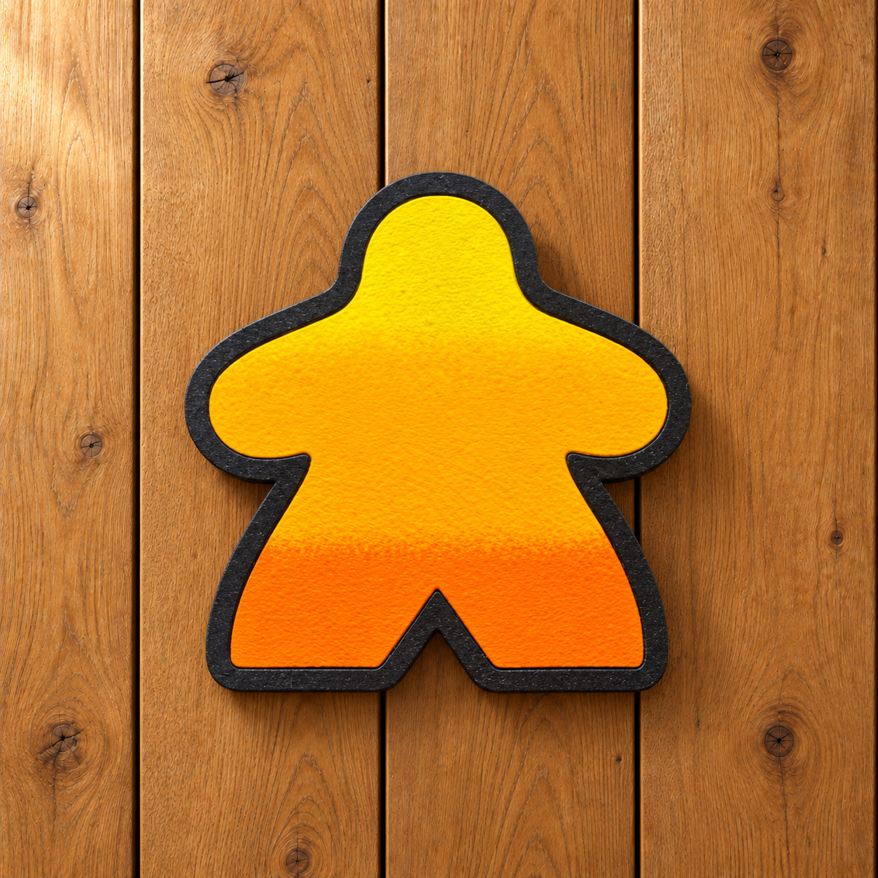 Yellow-orange meeple magnet on oak wood-8.png