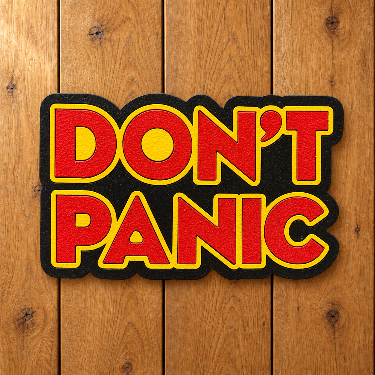 Don't Panic Wooden Magnet