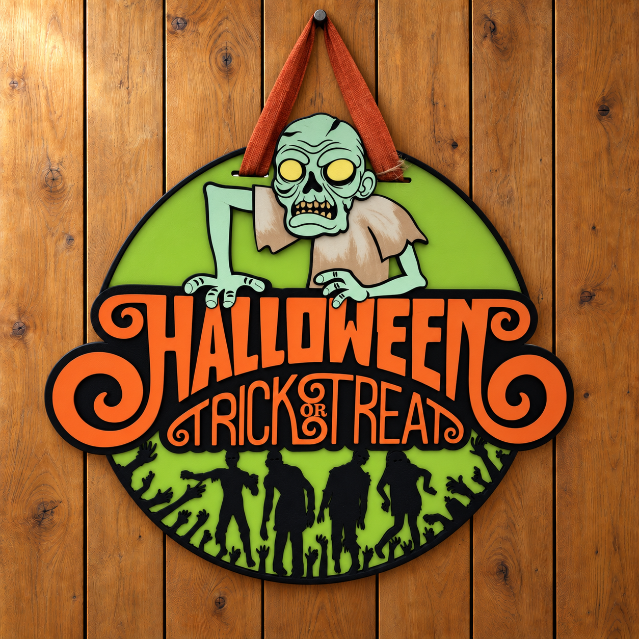 Green Zombie Halloween Plaque on Oak Wall-10.png