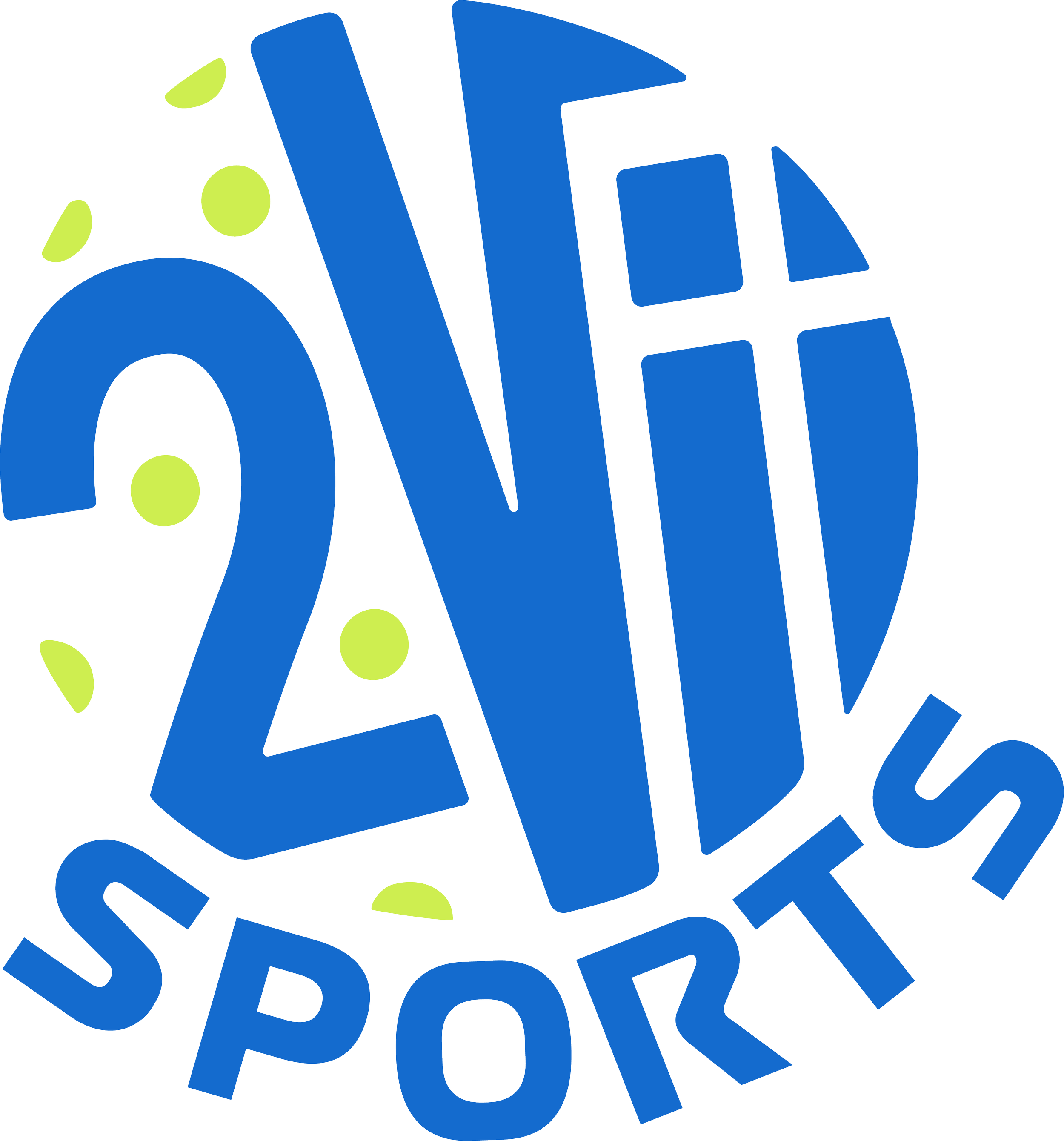 Logotipo de 2ND Sports en colores azul y verde con formas geométricas y texto
