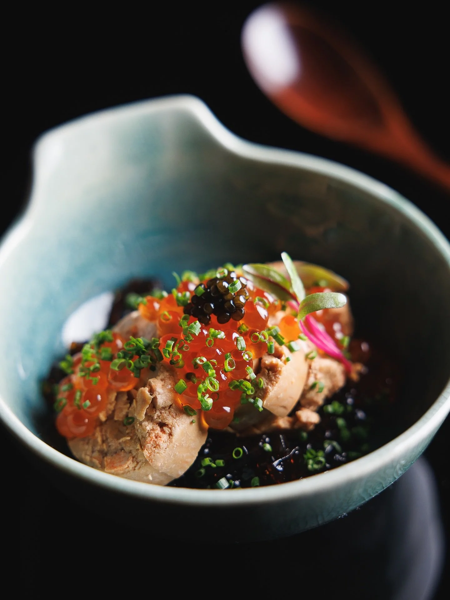 THE MONK
Monkfish liver
House-made ponzu jelly
Marinated ikura 
Fresh chopped chives

⏰ Sun - Thu 11:30 AM - 10:00 PM
  Fri &amp; Sat 11:30 AM - 11:00 PM