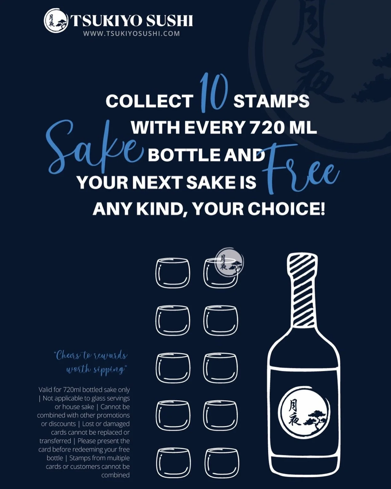 Pouring Perfection, One Stamp at a Time

The Sake Rewards Program: Collect 10 stamps&mdash;one for every 720ml bottle enjoyed&mdash;and your next bottle is on us. The best part? It&rsquo;s any kind, your choice. 

From the heart of Los Angeles to Ora