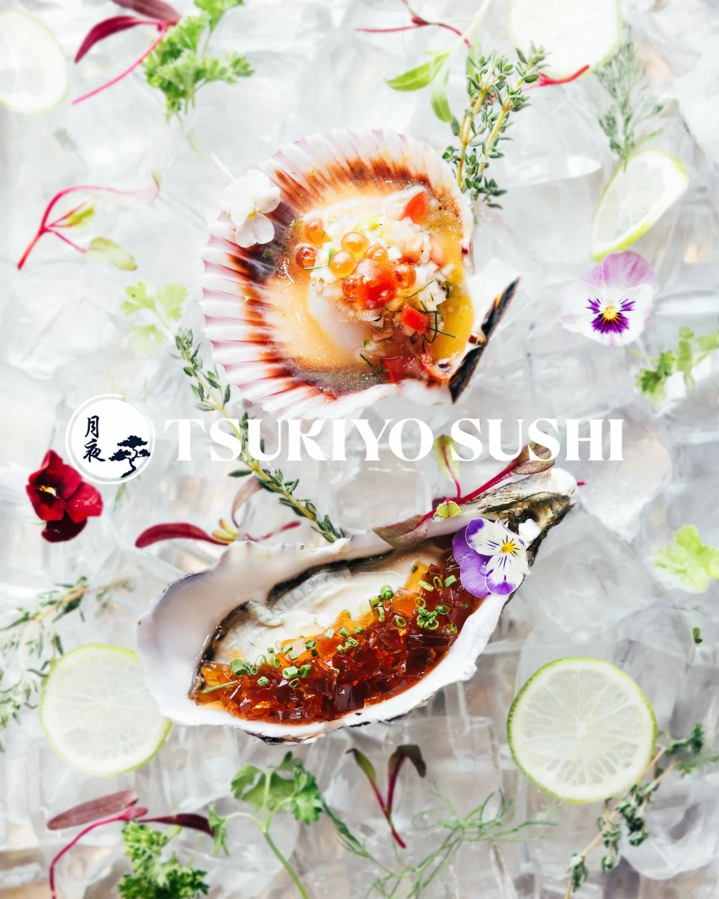 Fresh from the sea, dressed to impress. ✨ Our Signature Crudos - Scallop &amp; Oyster &mdash; ponzu jelly, chives, and shiso flower, served on ice the way nature intended. 🌿🦪

📍LA: 3959 Wilshire Bl. #A-11, LA, CA 
(213) 375-7500
📍OC: 16492 Beach 