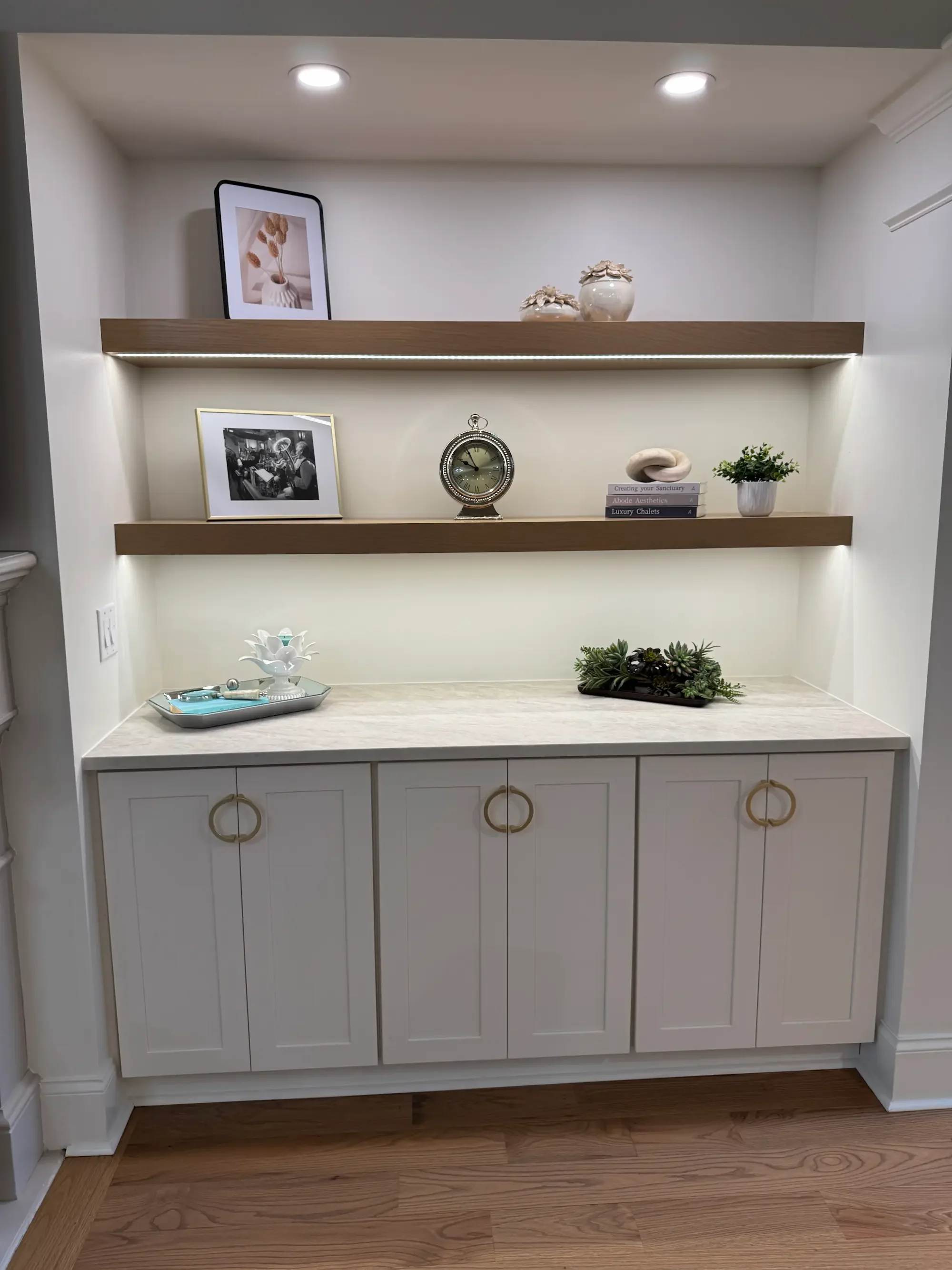 Atlanta basement remodel with accent lighting