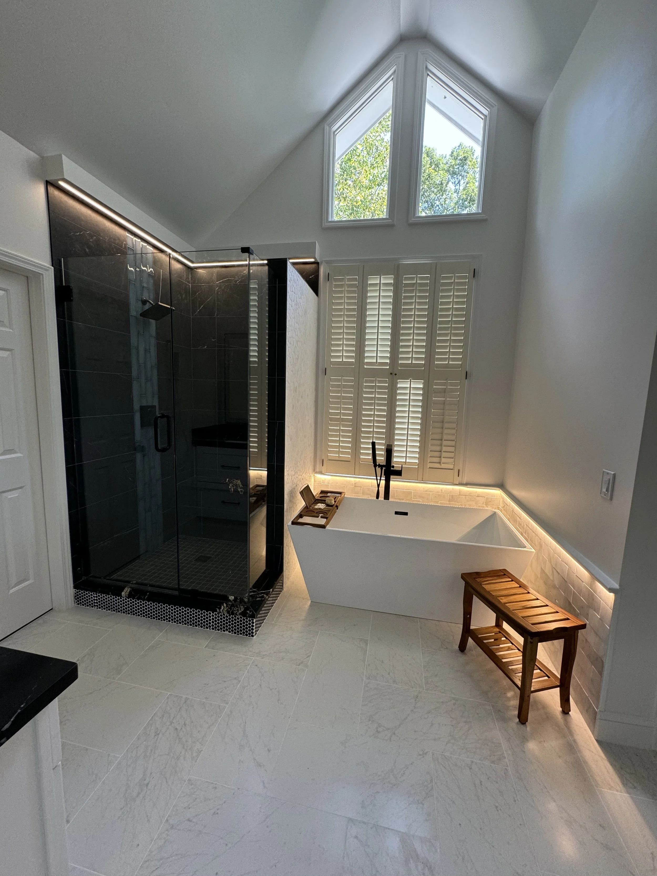 Luxury bathroom remodel in Atlanta, GA with stand alone tub