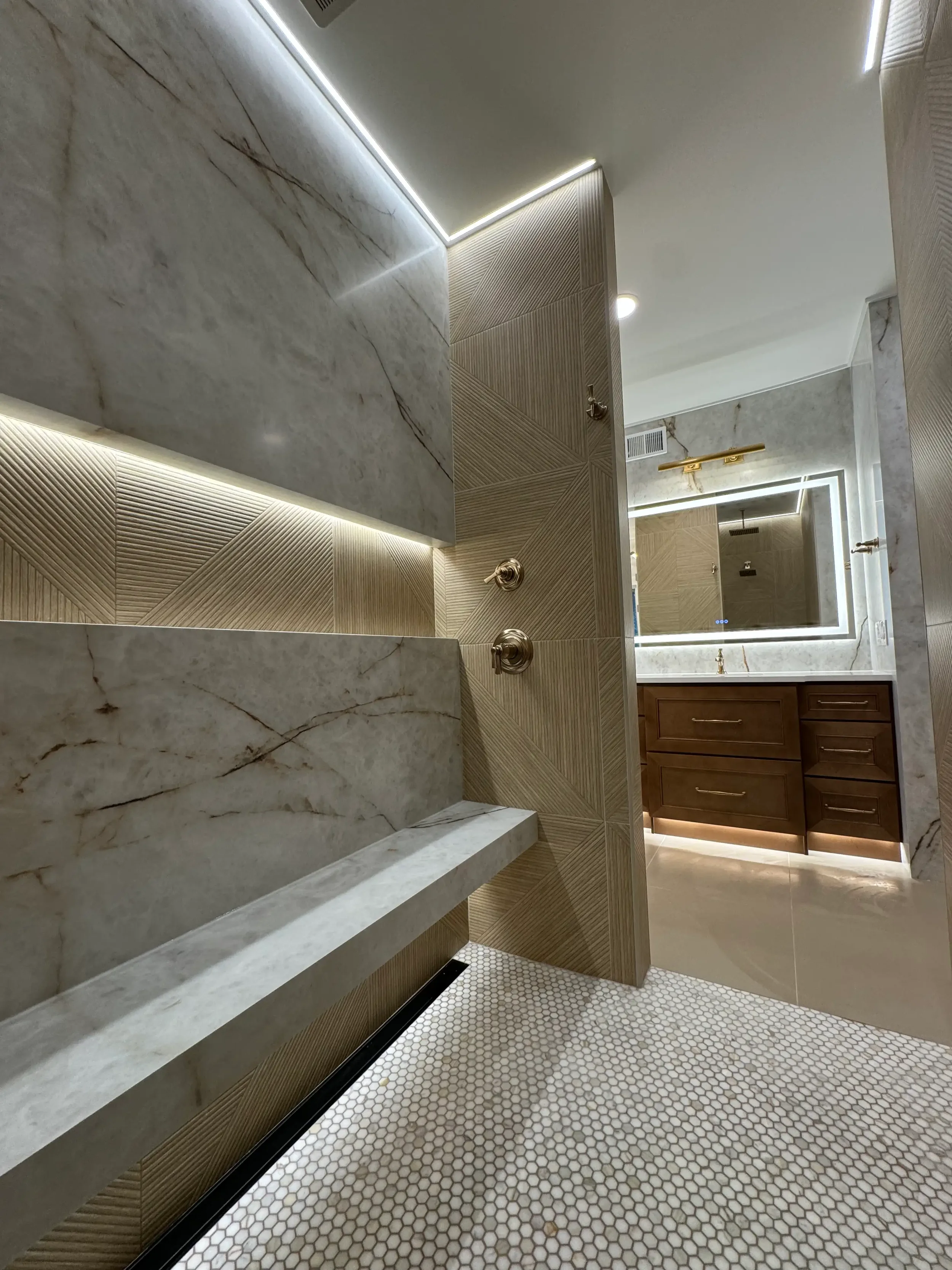 Atlanta bathroom remodel with optimal lighting