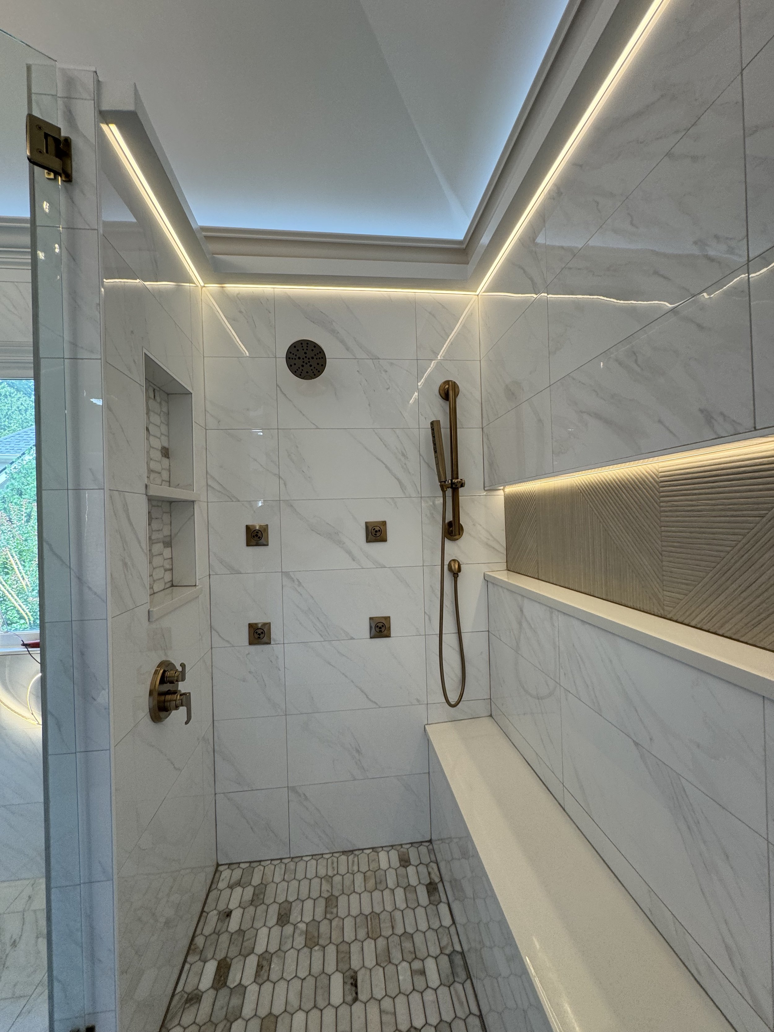 Curbless shower upgrade in Atlanta bathroom remodel