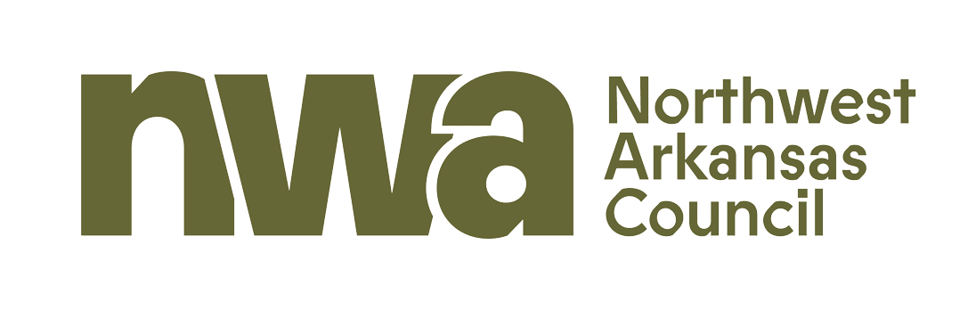 Logo of the Northwest Arkansas Council featuring the initials nwa in large bold lowercase letters and the full name to the right