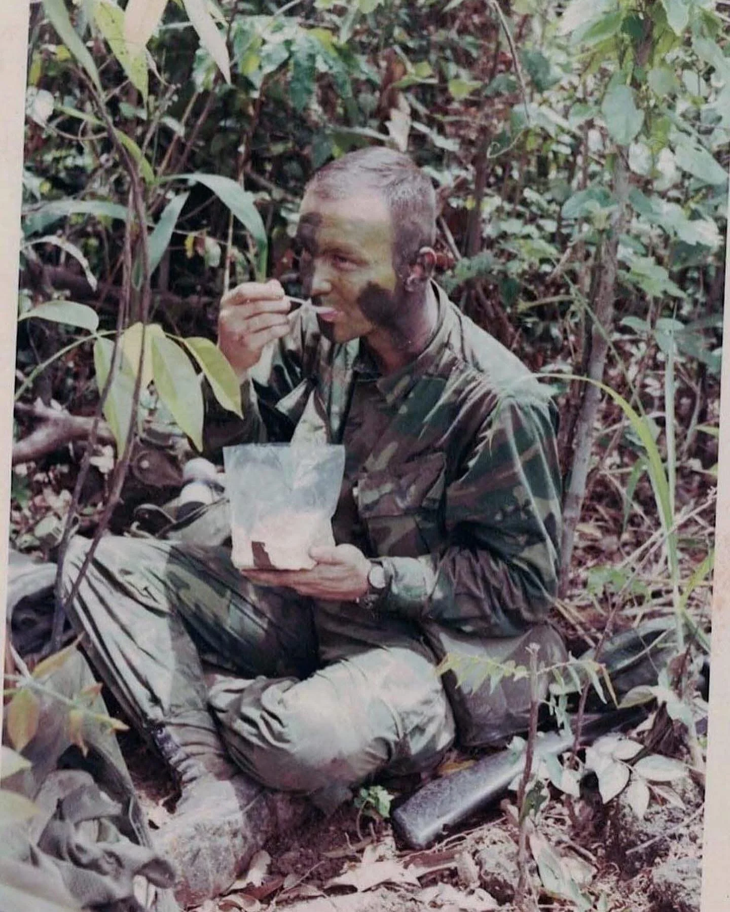 LOE 3: Historic Preservation 

Lieutenant General Garry Parks (USMC Ret.) eating a LRRP ration in an LUP during the Vietnam War.

@marinereconfoundation #reconfoundation #marinereconfoundation