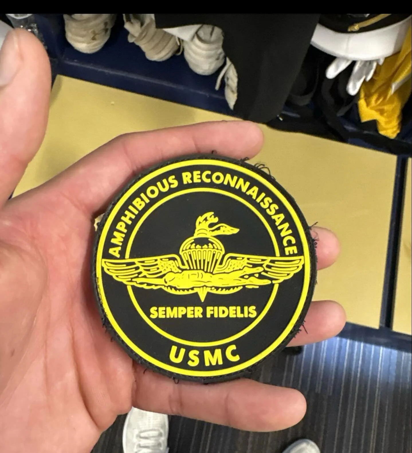Navy Football representing the Reconnaissance Community

On 13 December, the Navy Football team suits up for the infamous Army Navy game at M&amp;T Bank Stadium in Baltimore.

Wide Receiver #89, Luke Hutchinson from Texas, will be proudly representin
