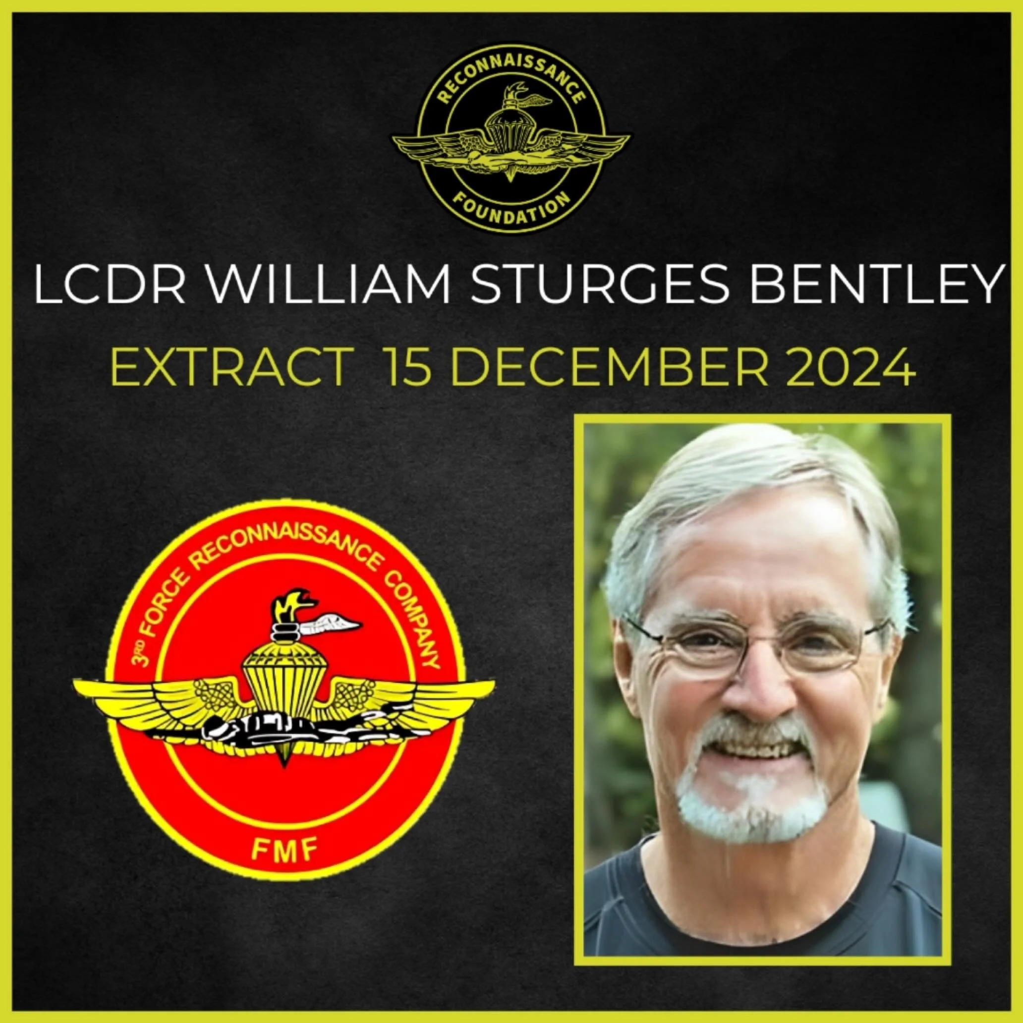 Bill is a loved and respected teammate who will never be forgotten.

He is a true plank owner of the Special Amphibious Reconnaissance Corpsman (SARC)/Special Operations Independent Duty Corpsman (SOIDC).

During his storied career he served in the U