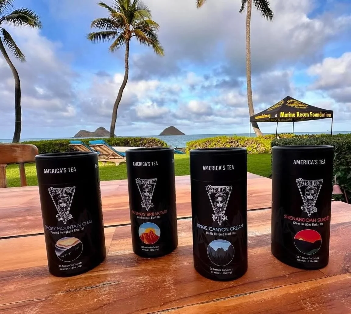 Sasquatch Tea is the official tea for the Marine Reconnaissance Foundation 8th Annual Gold Star Family Retreat and is a Recon (SARC) owned business!

Sasquatch Tea is the Marine Reconnaissance Foundation Gold Star Family Retreat Tea!  They have provi