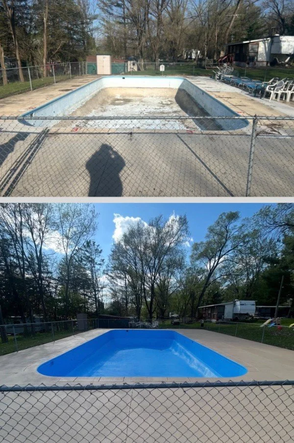 Complete pool and cement area renovation. #exterior painting, #painting, #pool painting, #epoxy painting