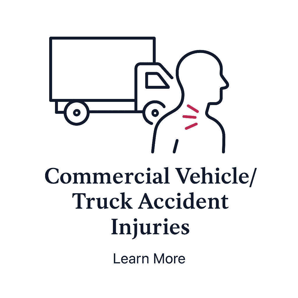 Patient receiving chiropractic treatment for injuries from a commercial vehicle or truck accident, including whiplash, back pain, and soft-tissue trauma