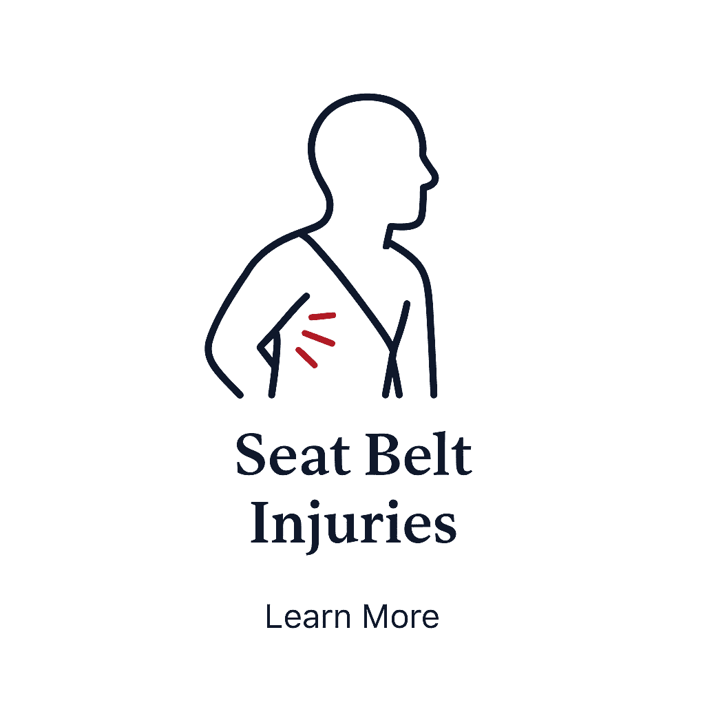 Chiropractor Doctor treating Seat belt injury after car accident cedar park