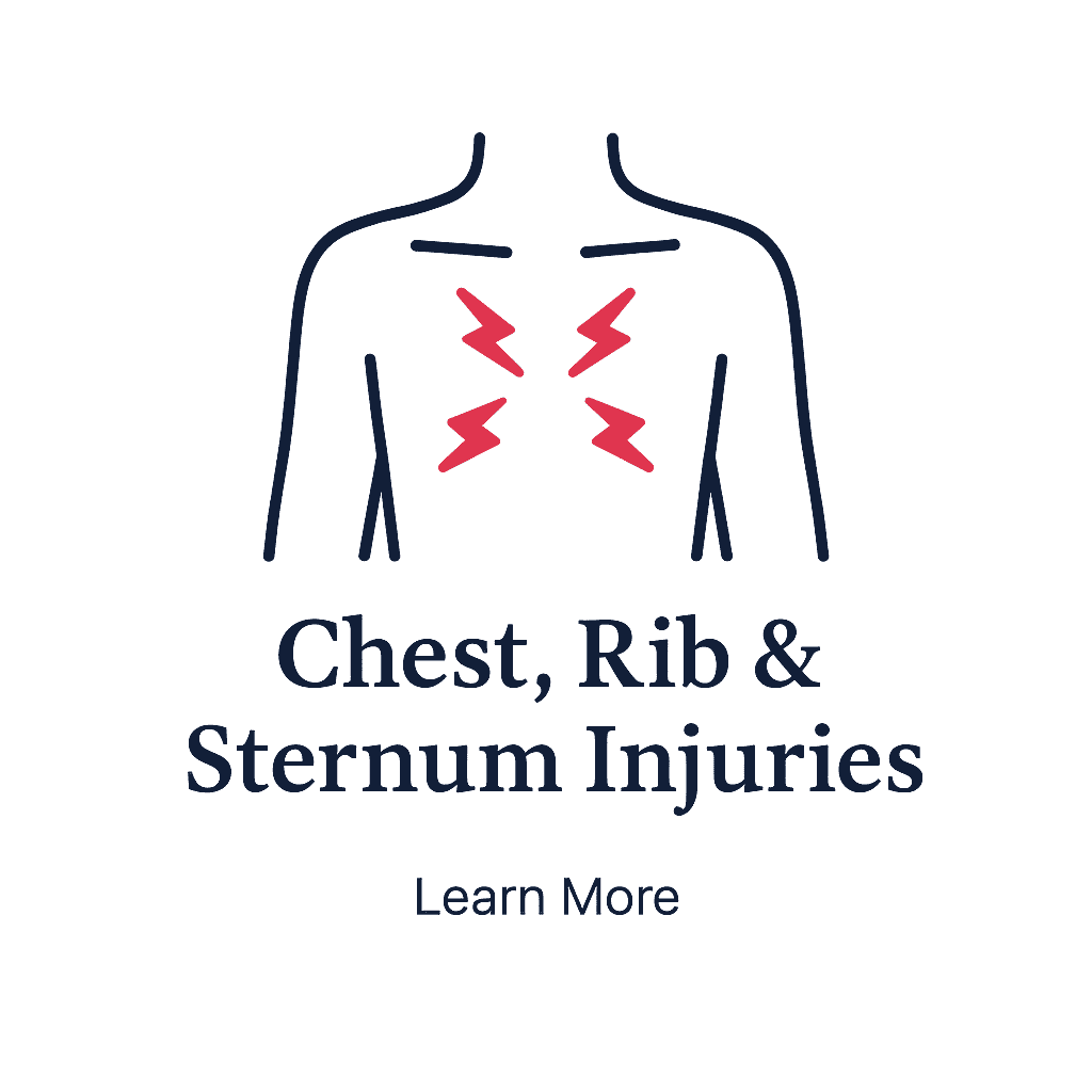 Patient with chest, rib, and sternum pain after a car accident receiving chiropractic evaluation for soft-tissue and seat belt injuries.