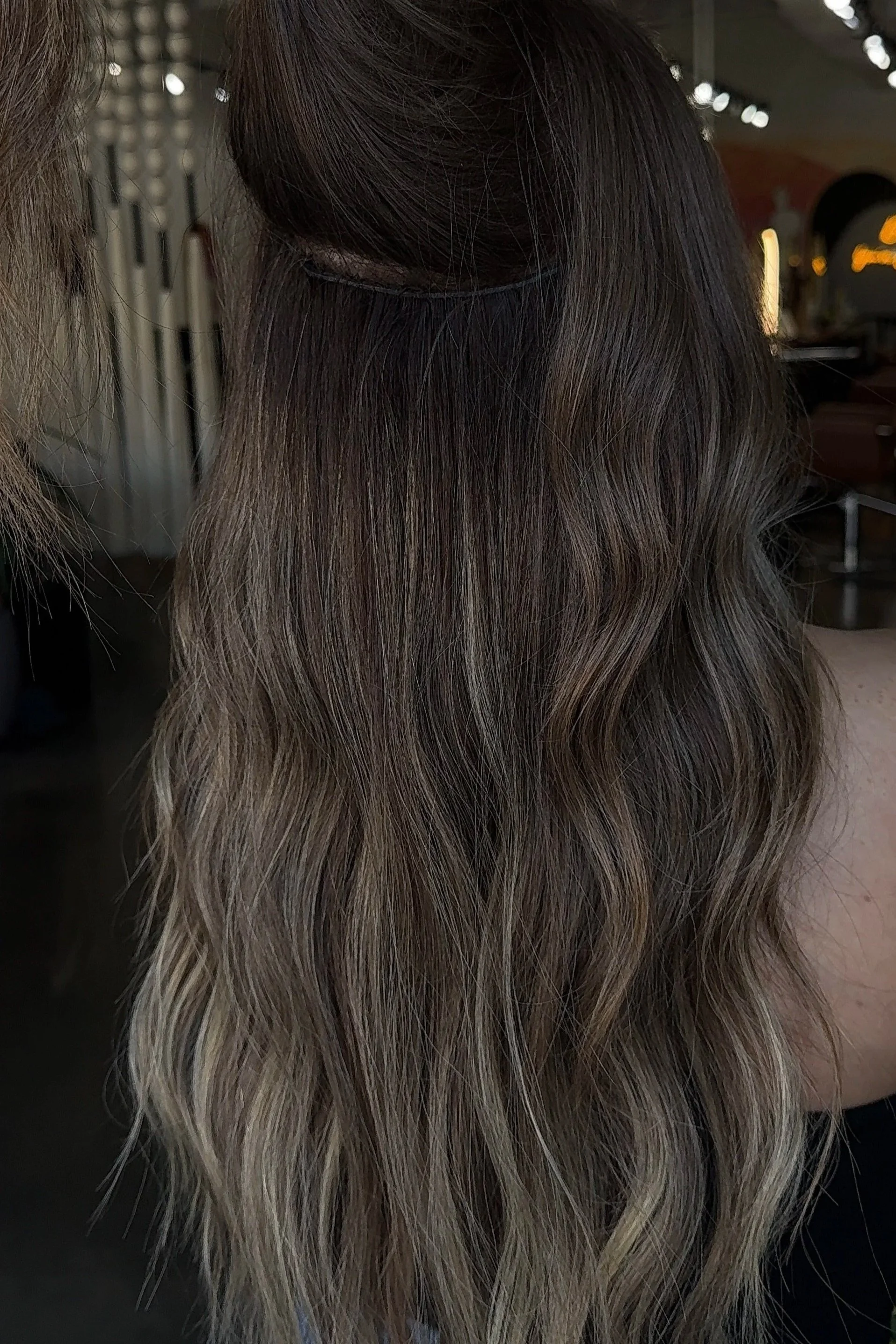 sew in hair extension install lived in color balayage sew in hair extensions best in Austin texas atx makenna klecka