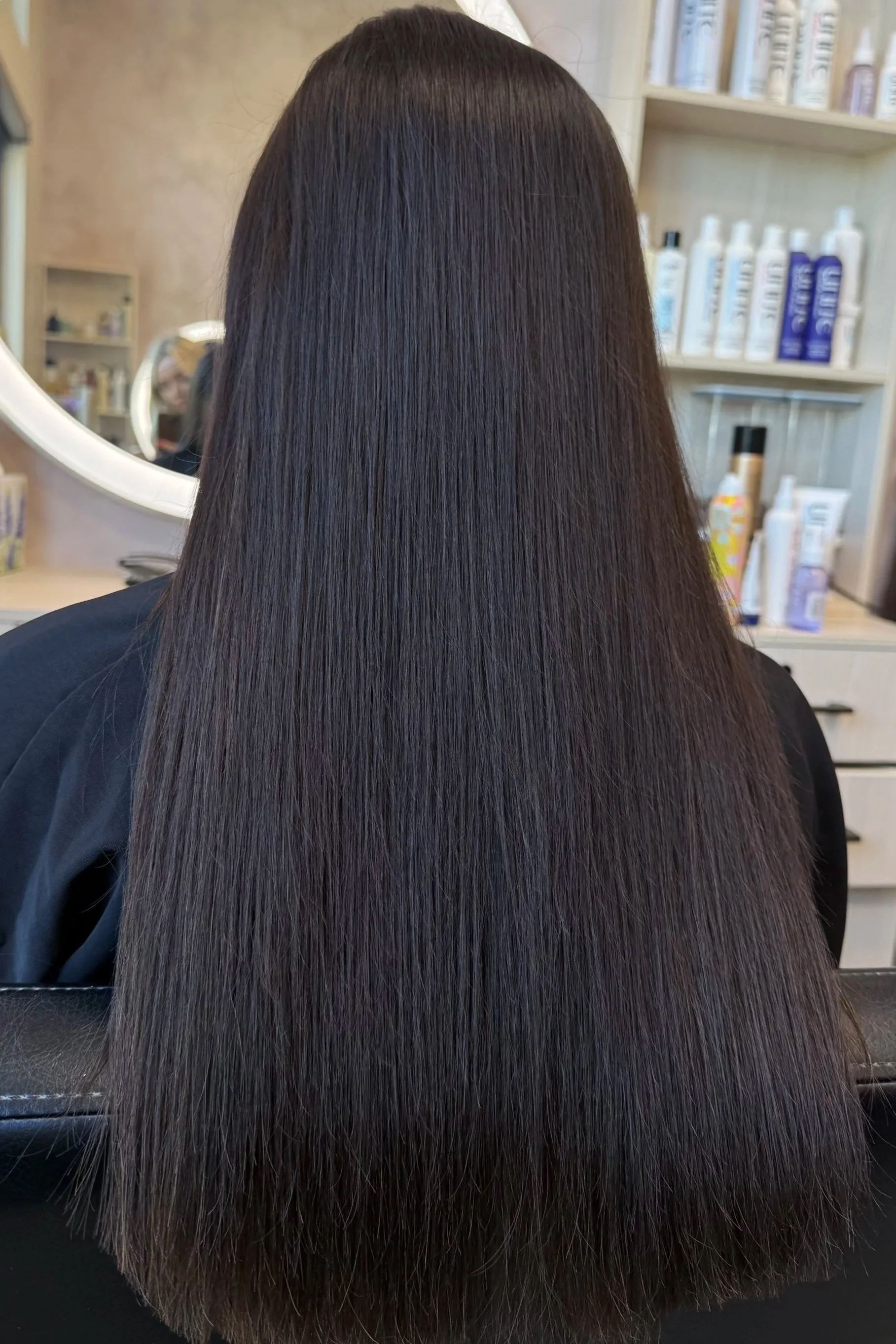 hand tied extension install that can be worn with straight hair best extensions Austin Texas by makenna Klecka