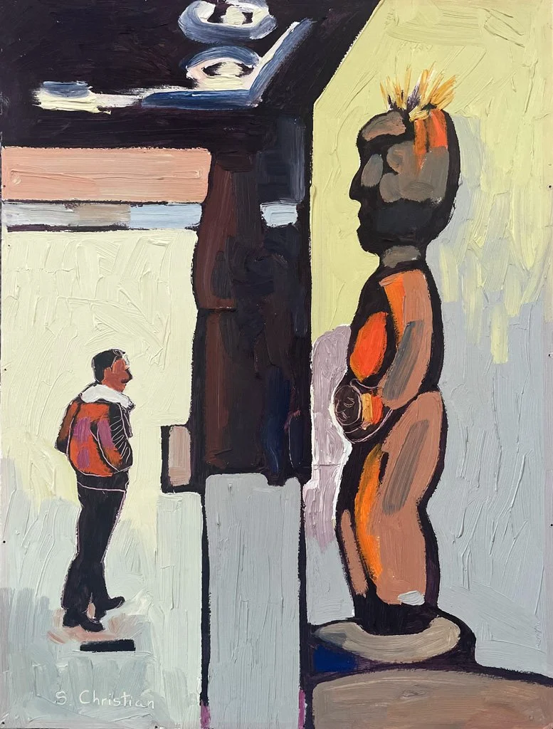  Mirror Image 
 Monuments and Pedestals Series
Oil on Board
12” x 16”
1993
— Private Sale from Artist's Collection 2026 —
