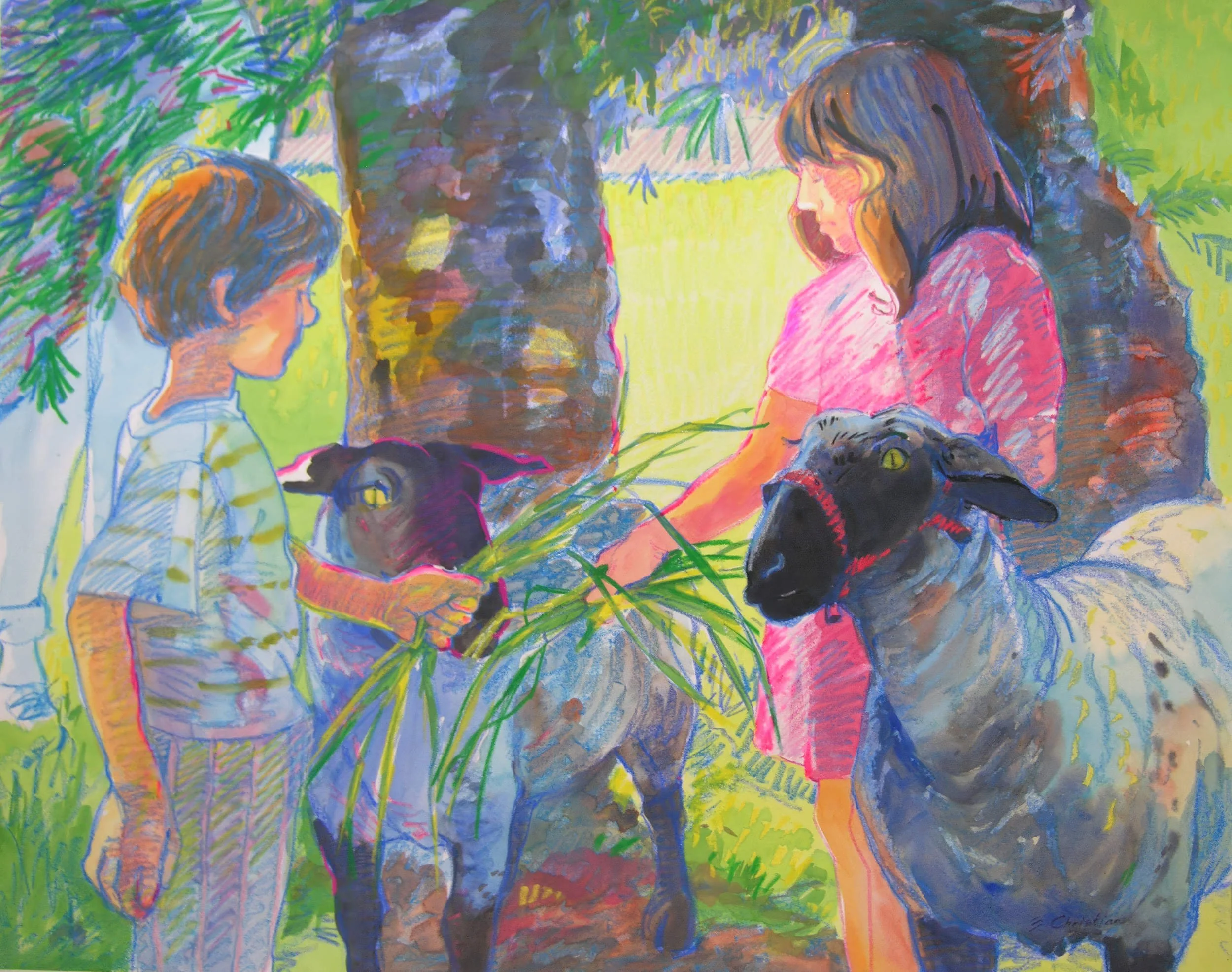 “A Visit to Stephenson House”
Watercolour + Oil Pastel
31” x 39”
1990
— Available from Artist's Collection —