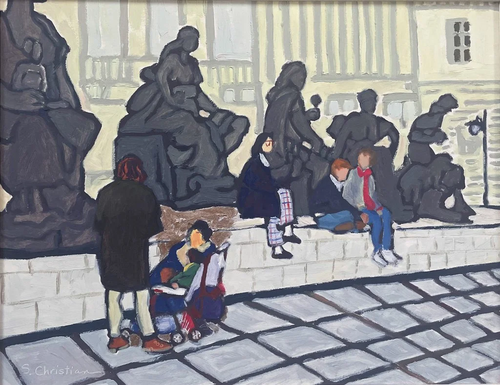  Musing 
 Monuments and Pedestals Series
Oil on Board
14” x 18”
1993
— Private Sale from Artist's Collection 2026 —