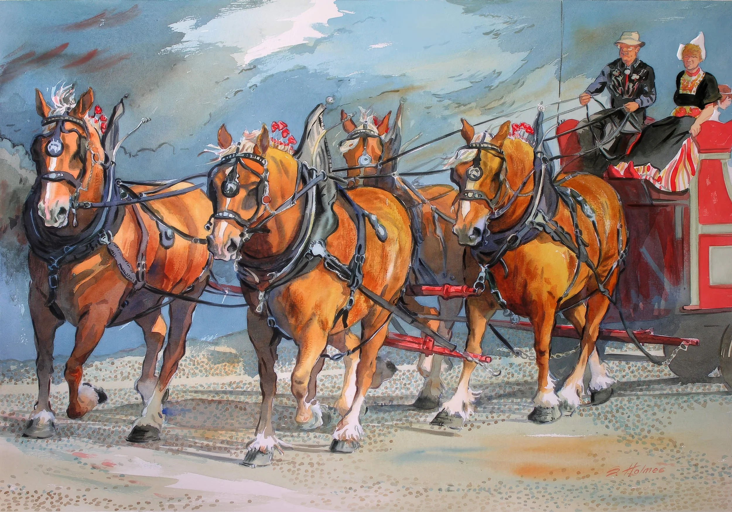 Teaming
Draft Horse Series
Watercolour plus Embossing
22" x 30"
1985
— SOLD —