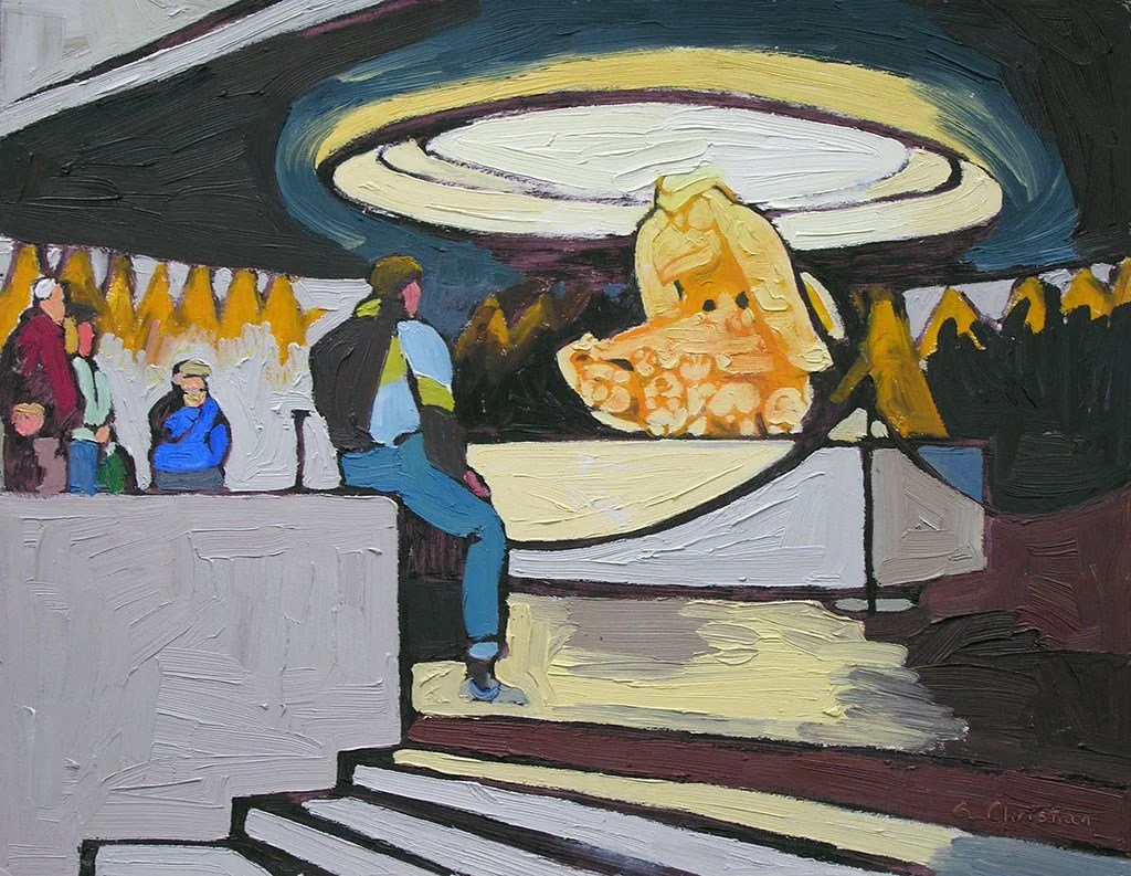  Creation 
 Monuments and Pedestals Series
Oil on Board
14” x 18”
1993
— Private Sale from Artist's Collection 2026 —