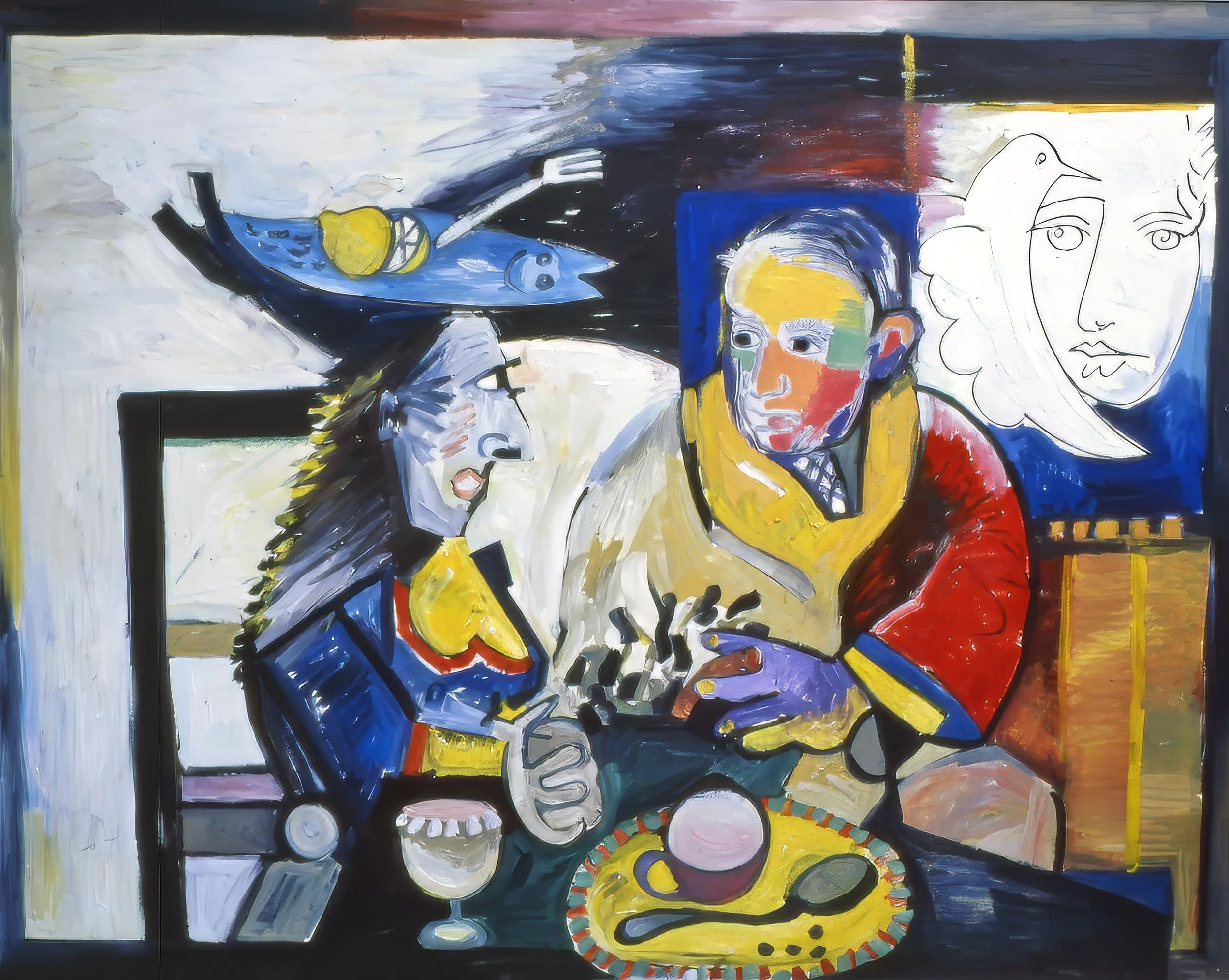 Picasso Lunches with the Lady with the Fish Hat
Tribute Series
Oil on Canvas
38” x 48”
1995
— SOLD —