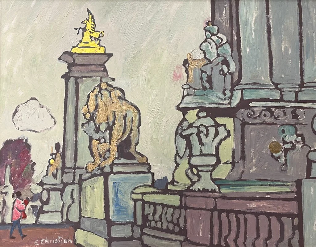  Avenues 
 Monuments and Pedestals Series
Oil on Board
14” x 18”
1993
— Private Sale from Artist's Collection 2026 —