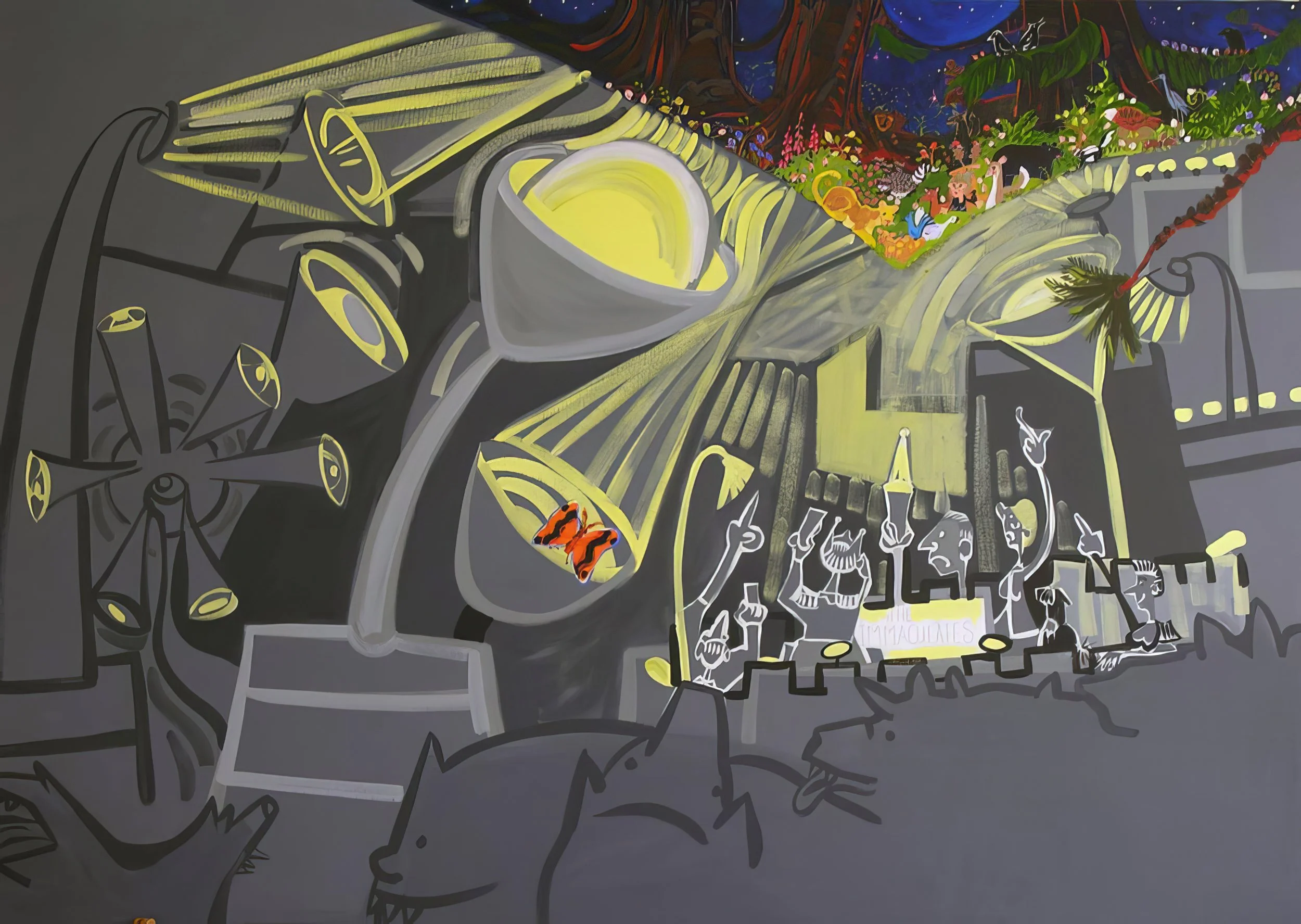 Monsters Banish the Night
Large Monsters Series
Acrylic on Canvas
58” x 83”
2010
— Available from Artist's Collection —