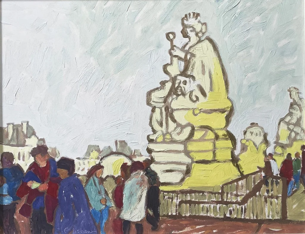  Rooftops and Pedestals 
 Monuments and Pedestals Series
Oil on Board
14” x 18”
1993
— Private Sale from Artist's Collection 2026 —