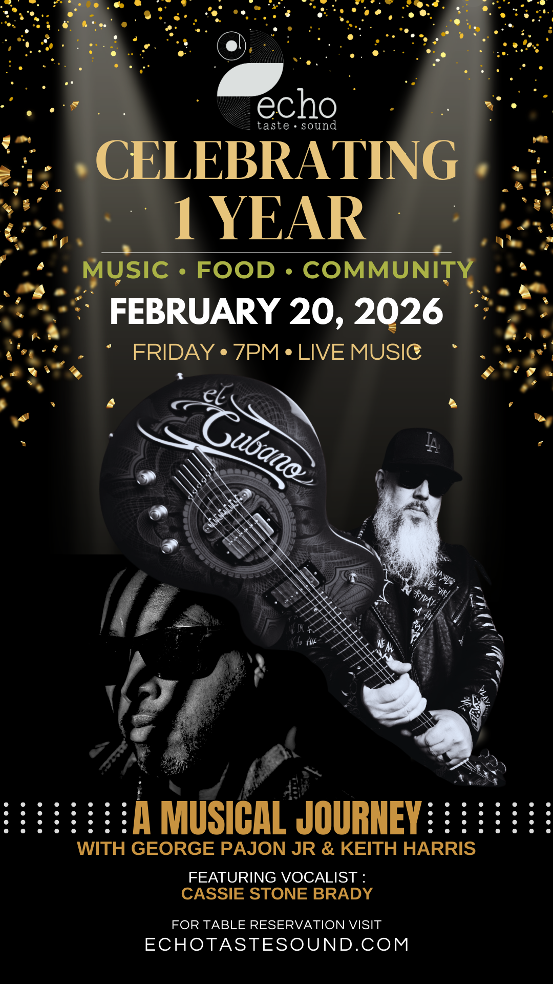 ECHO 1 YEAR ANNIVERSARY FRIDAY FEBRUARY 20, 2026