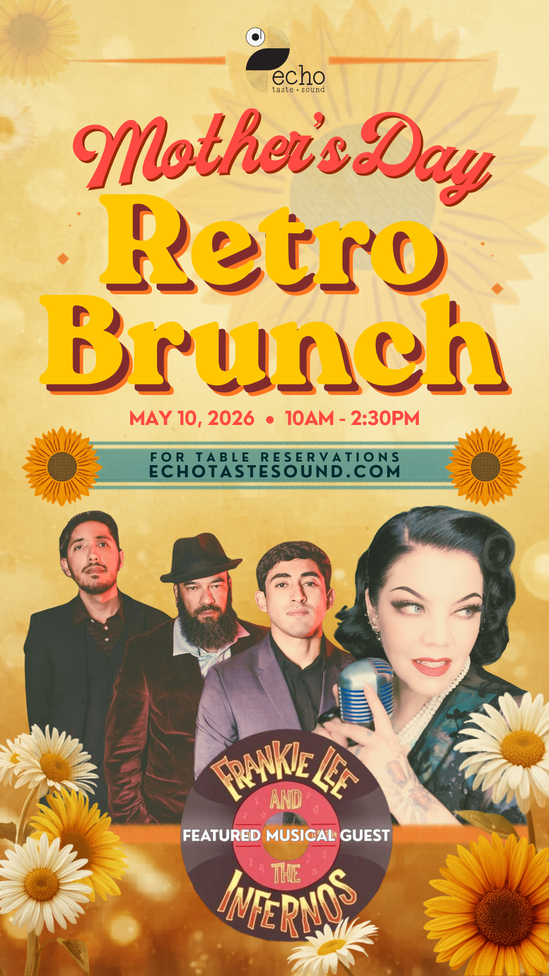 MOTHER'S DAY RETRO BRUNCH - LIVE MUSIC BY Frankie Lee and the Infernos