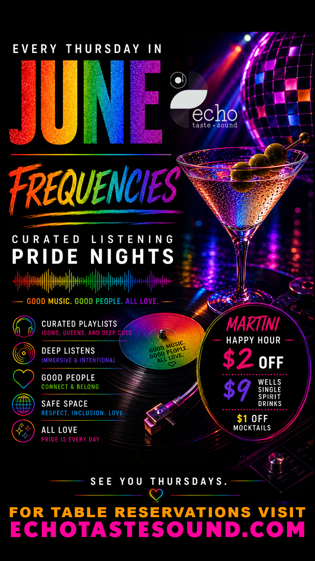 FREQUENCIES: Pride MONTH Happy Hour