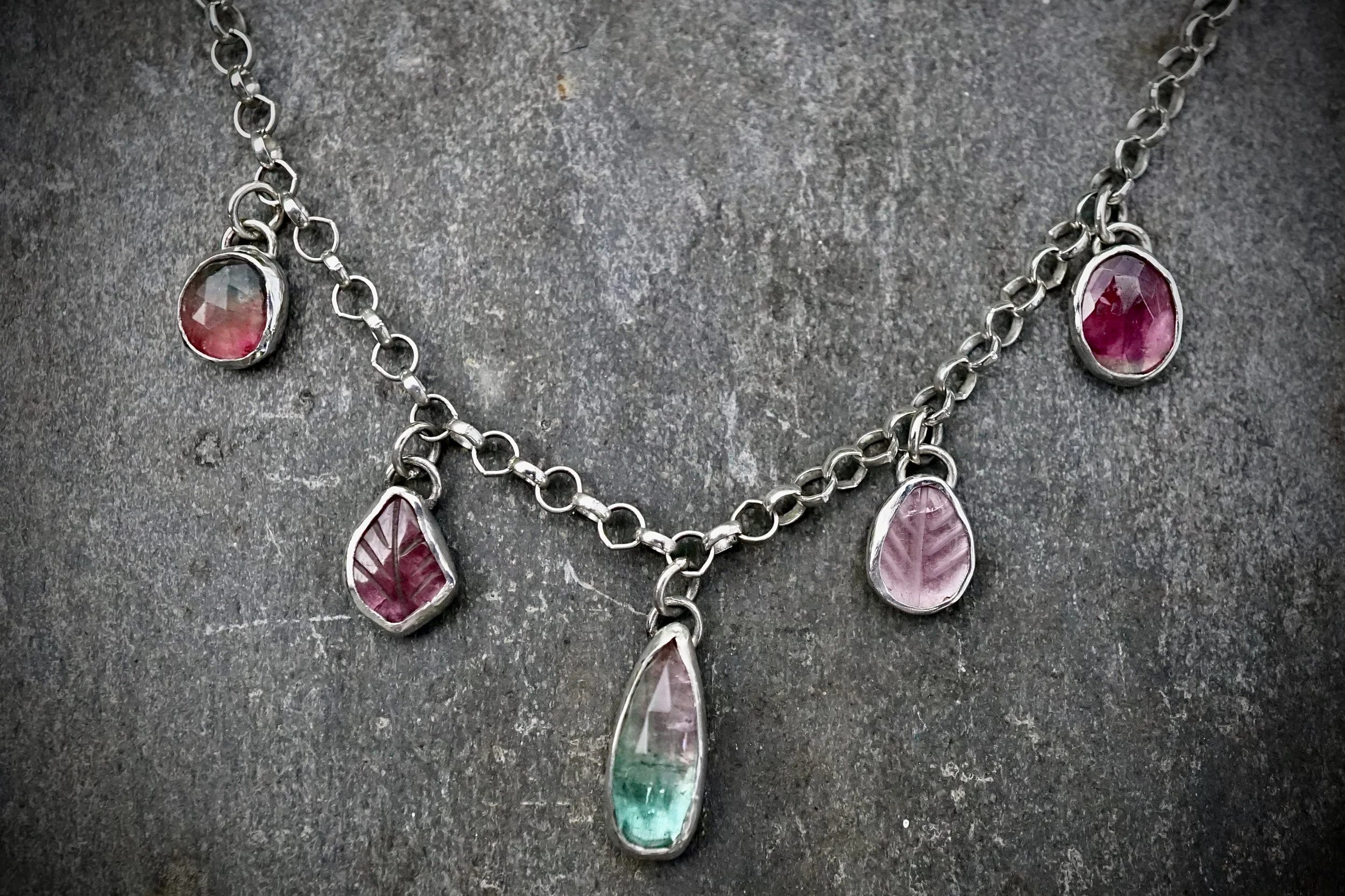 Leaf tourmaline necklace